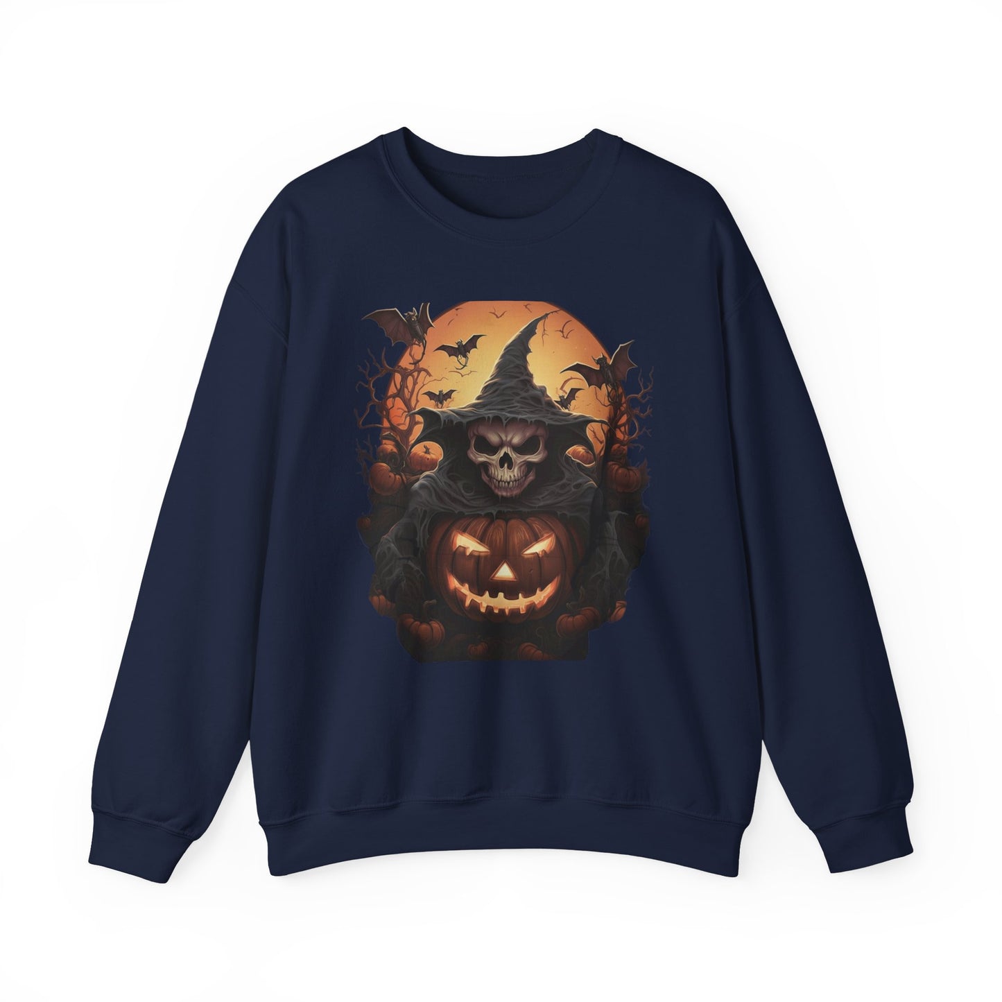 Halloween Witch Skull Sweatshirt, Unisex Crewneck, Fall Fashion, Cozy Sweater, Spooky Apparel, Halloween Gift