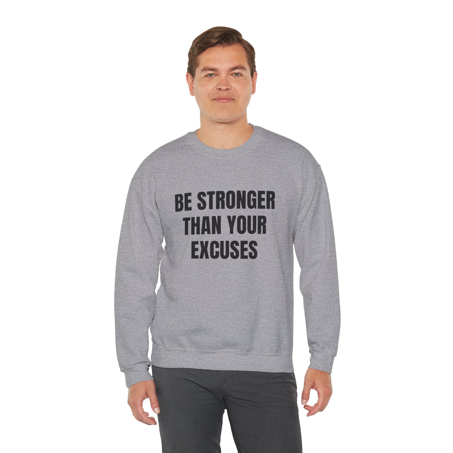 Motivational Crewneck Sweatshirt - Be Strong, Inspirational Gift for Fitness Lovers, Casual Cozy Sweater for Everyday Wear.