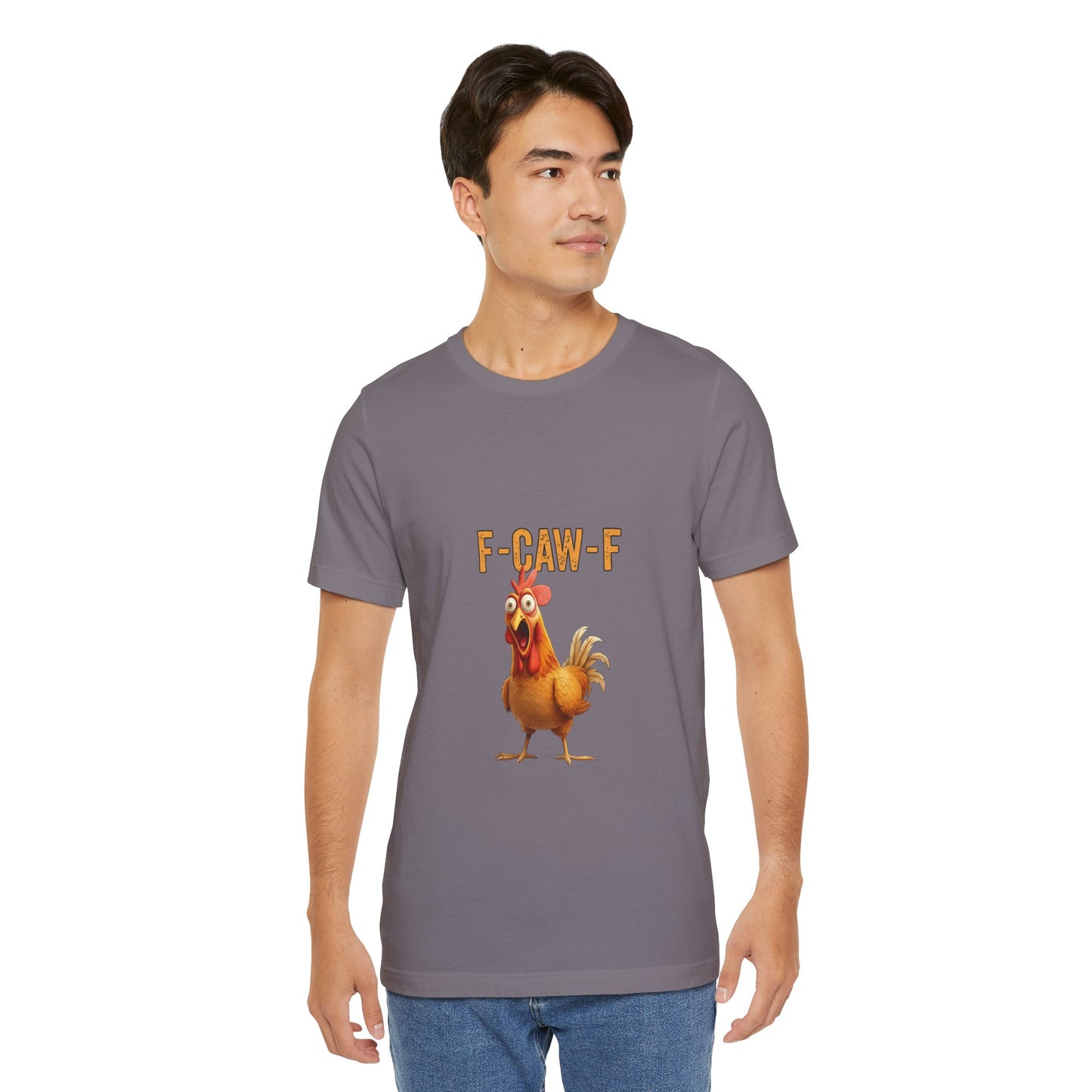 Funny Chicken Graphic Tee, Unisex Jersey Short Sleeve Shirt, Gift for Animal Lovers, Casual Wear, Humorous T-Shirt, F-CAW-F Tee