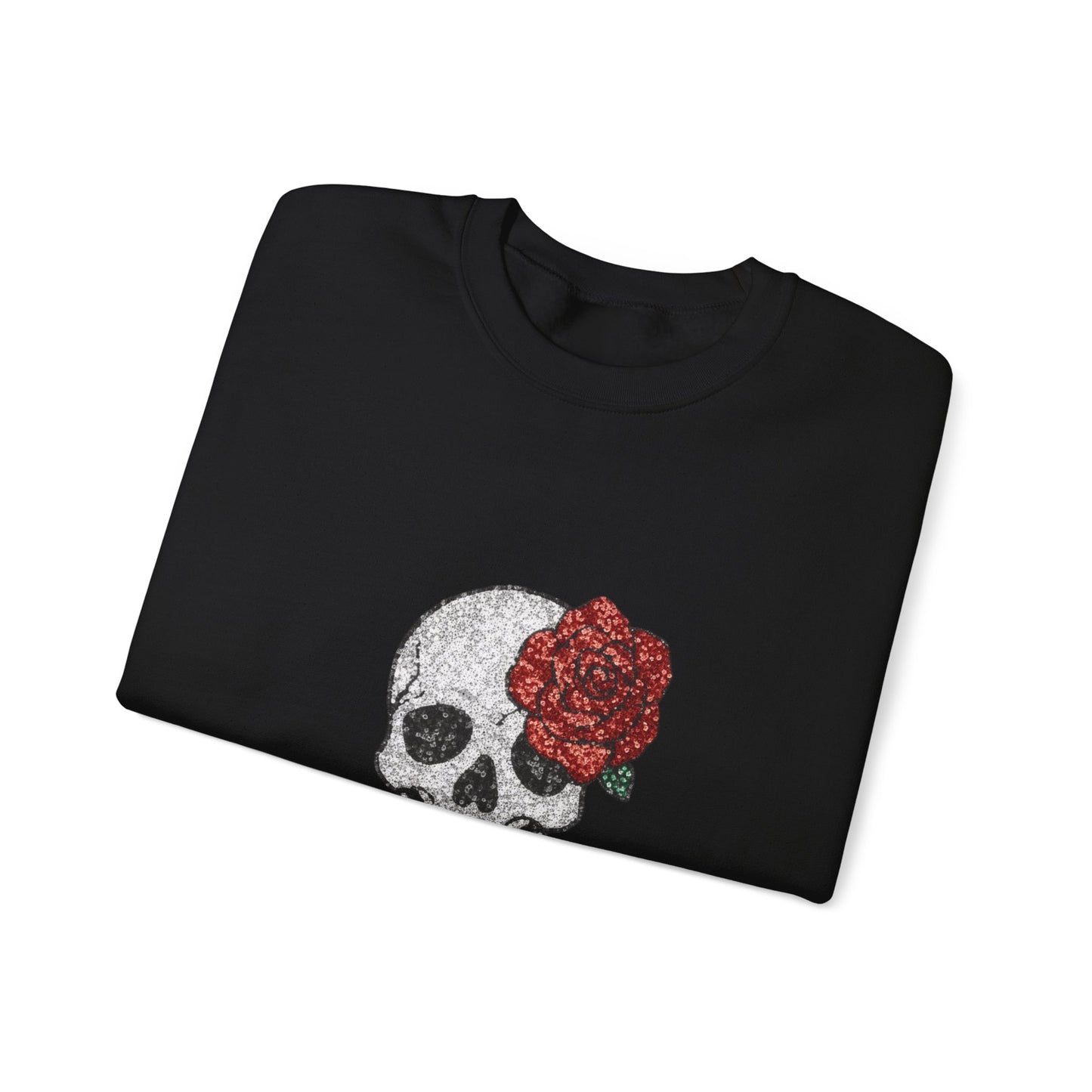 Skull & Roses Sweatshirt - Unisex Heavy Blend Crewneck, Perfect for Halloween, Casual Wear, and Unique Gifts
