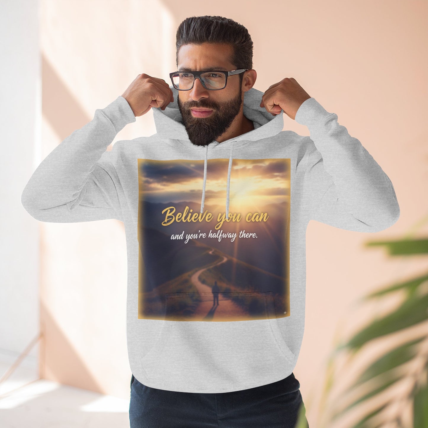 Inspirational Fleece Hoodie with Motivational Quote, Cozy Sweatshirt for All Seasons, Perfect Gift for Friends and Family