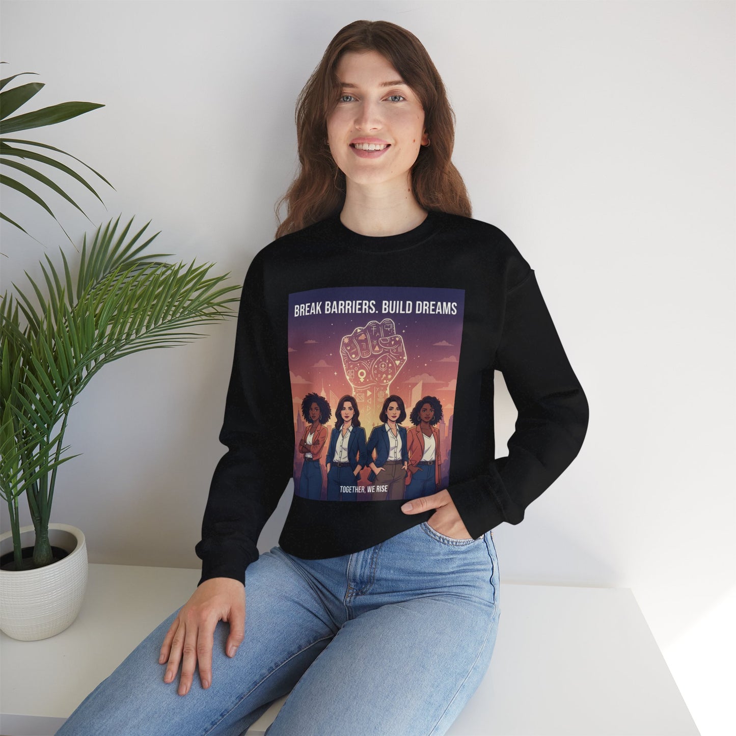 Empowerment Crewneck Sweatshirt – Unisex Design for Dreamers, Perfect for Gifting, Motivational Message,.