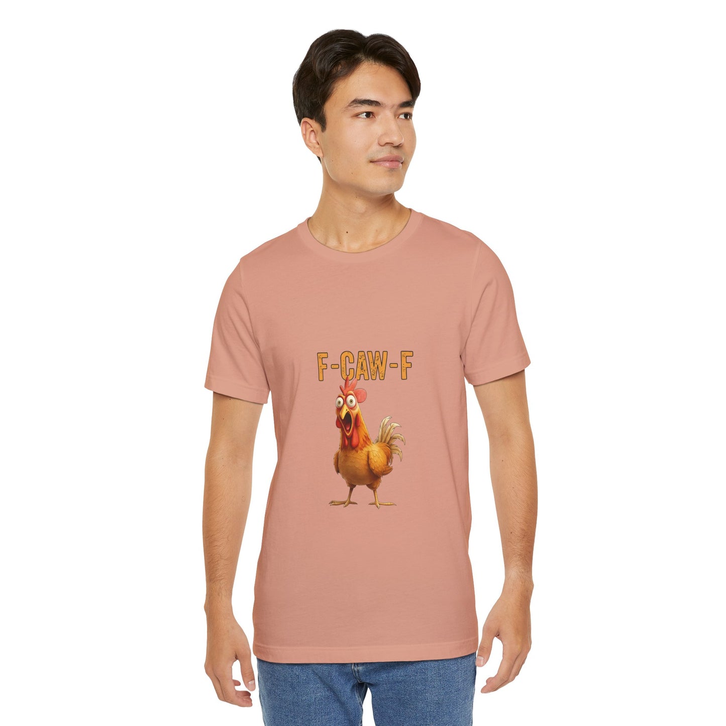 Funny Chicken Graphic Tee, Unisex Jersey Short Sleeve Shirt, Gift for Animal Lovers, Casual Wear, Humorous T-Shirt, F-CAW-F Tee