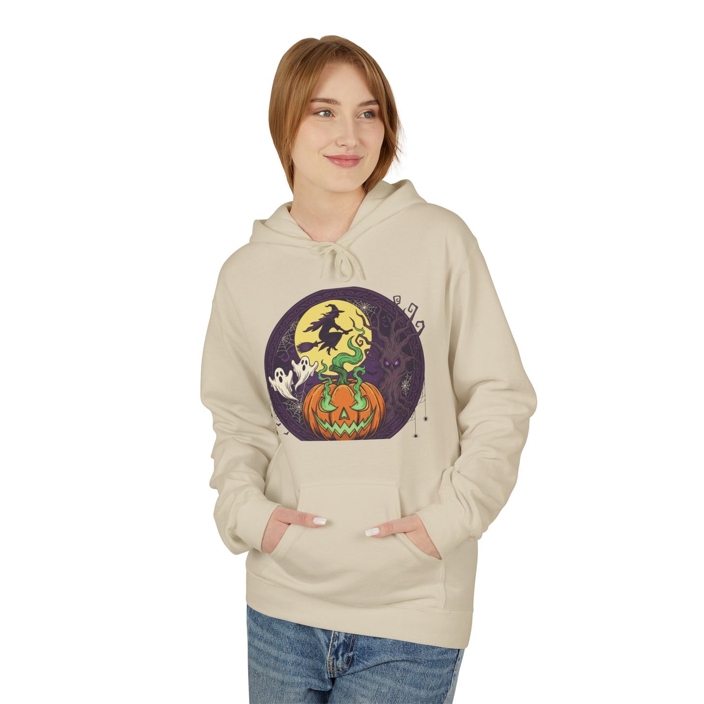 Halloween Pumpkin Hoodie, Cozy Sweatshirt for Fall Celebrations, Perfect for Halloween and Autumn Gatherings, Unisex Design.