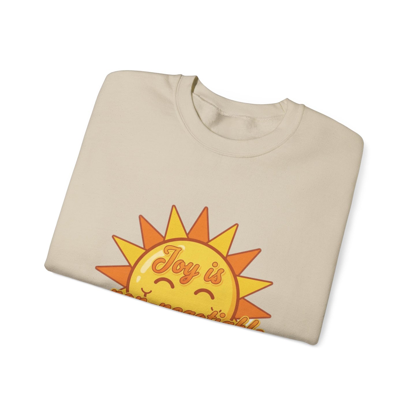 Joy is Non-Negotiable Crewneck Sweatshirt | Unisex Cozy Apparel, Gift for Her, Motivational Fashion, Positive Vibes, Sunshine Design