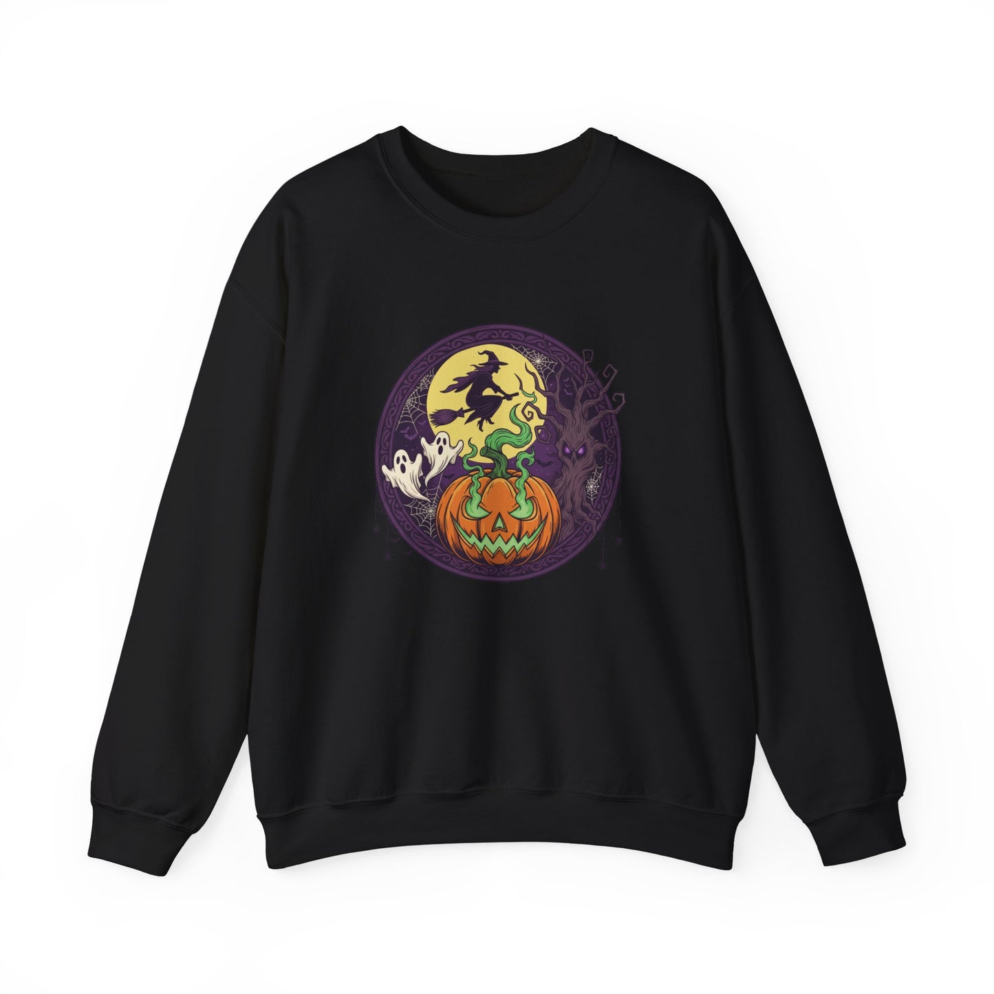 Halloween Pumpkin Ghost Sweatshirt | Cozy Fall Crewneck for Adults, Unisex Sweatshirt, Halloween Gift, Spooky Season Apparel, Autumn Fashion