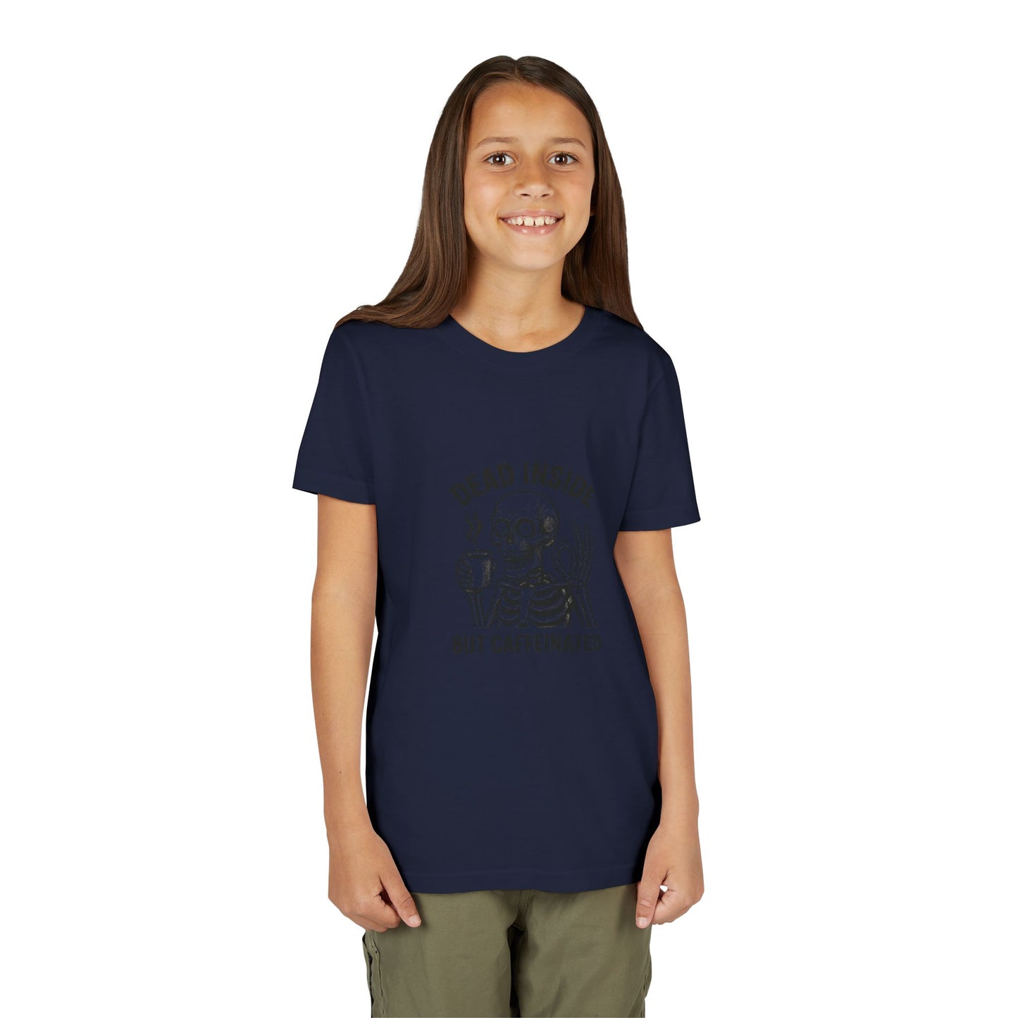 Youth Short Sleeve Tee with Funny Skeleton Design - Perfect for Halloween, Birthday Gifts, Casual Wear, Everyday Humor, Teens