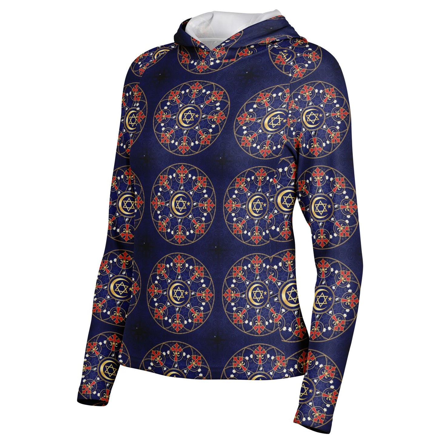 Women's Long Sleeve Hooded Performance Shirt - AOP