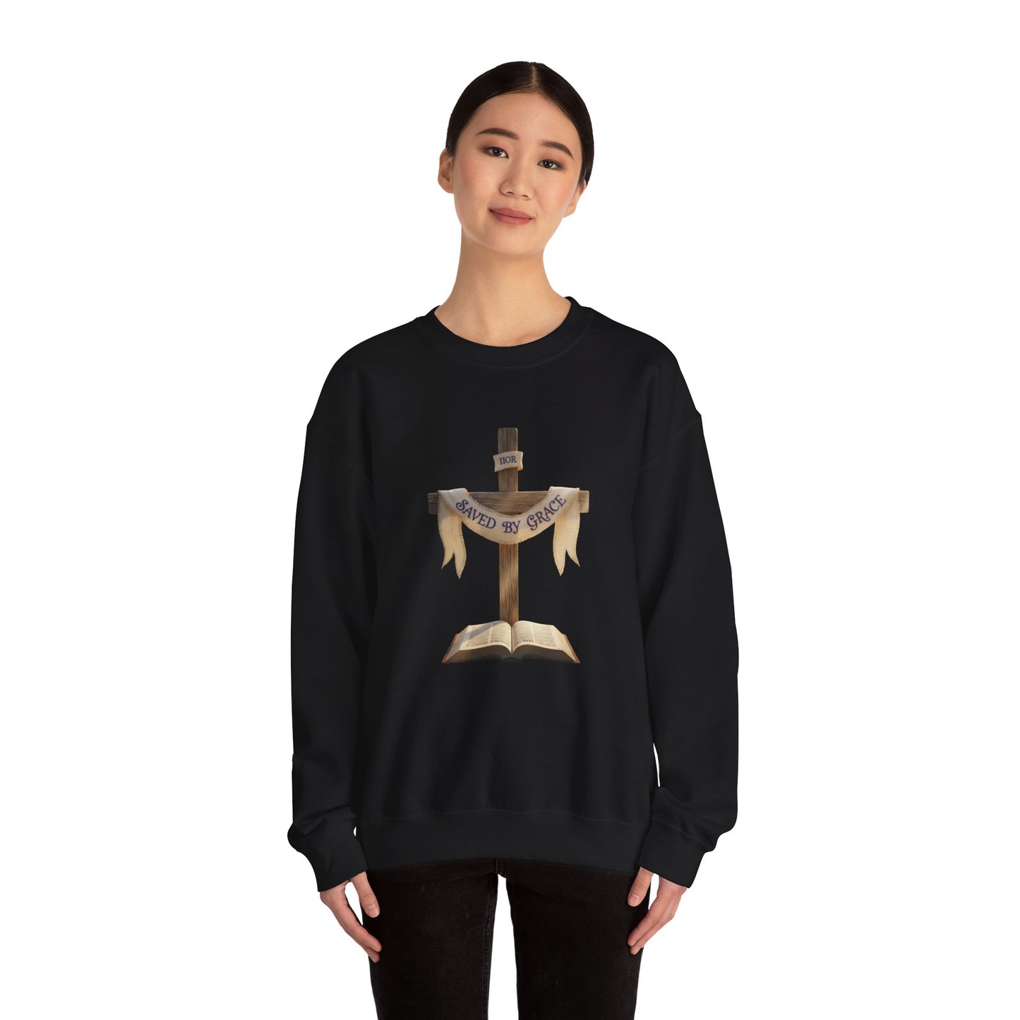 Faith-Inspired Crewneck Sweatshirt, Unisex Casual Wear, Christian Apparel, Cozy Gift for Religious Occasions, Scripture Design