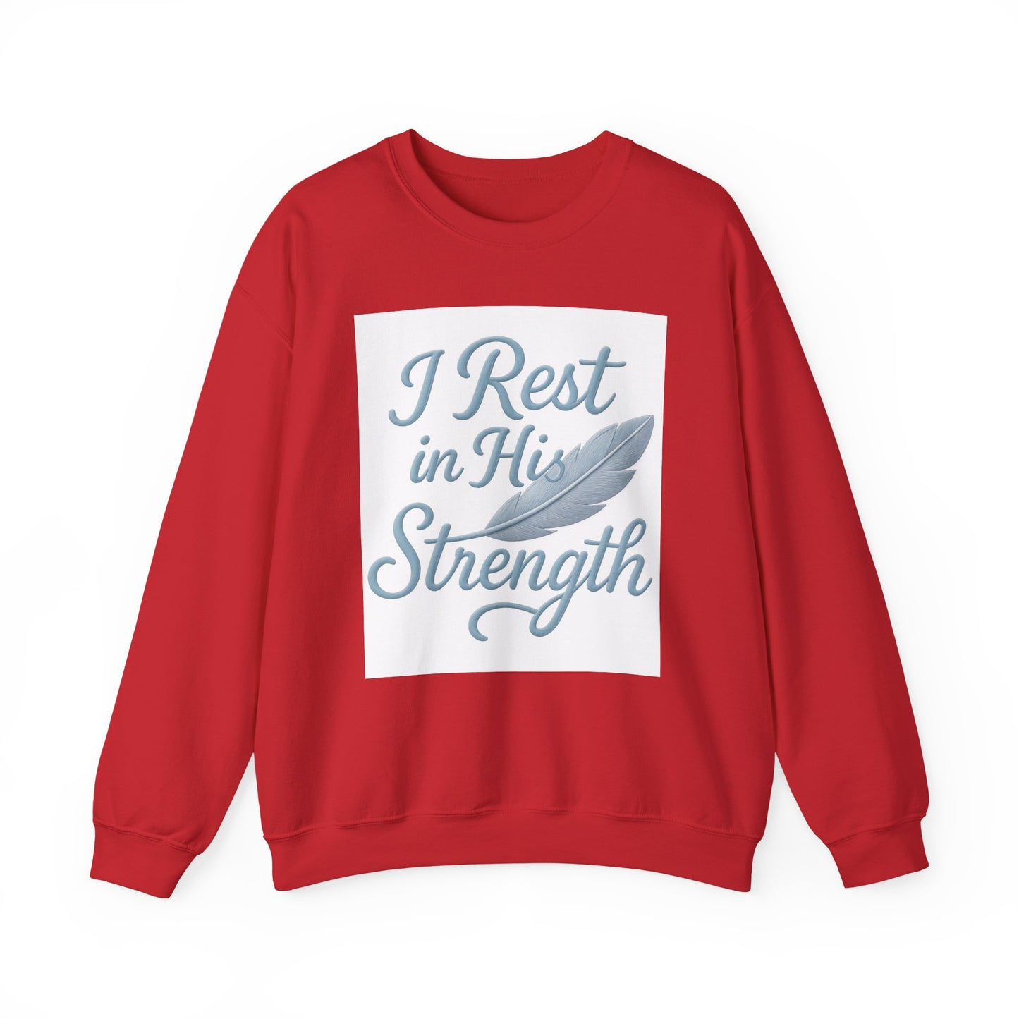Inspirational Strength Crewneck Sweatshirt, Gift for Him, Motivational Apparel, Cozy Sweater for Faith, Relaxed Comfort Wear