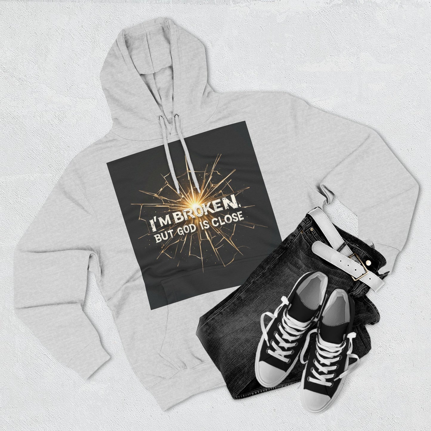 Inspirational Three-Panel Fleece Hoodie – Comfort, Hope, Faith, Gift Ideas for Friends, Cozy Wear for Relaxation