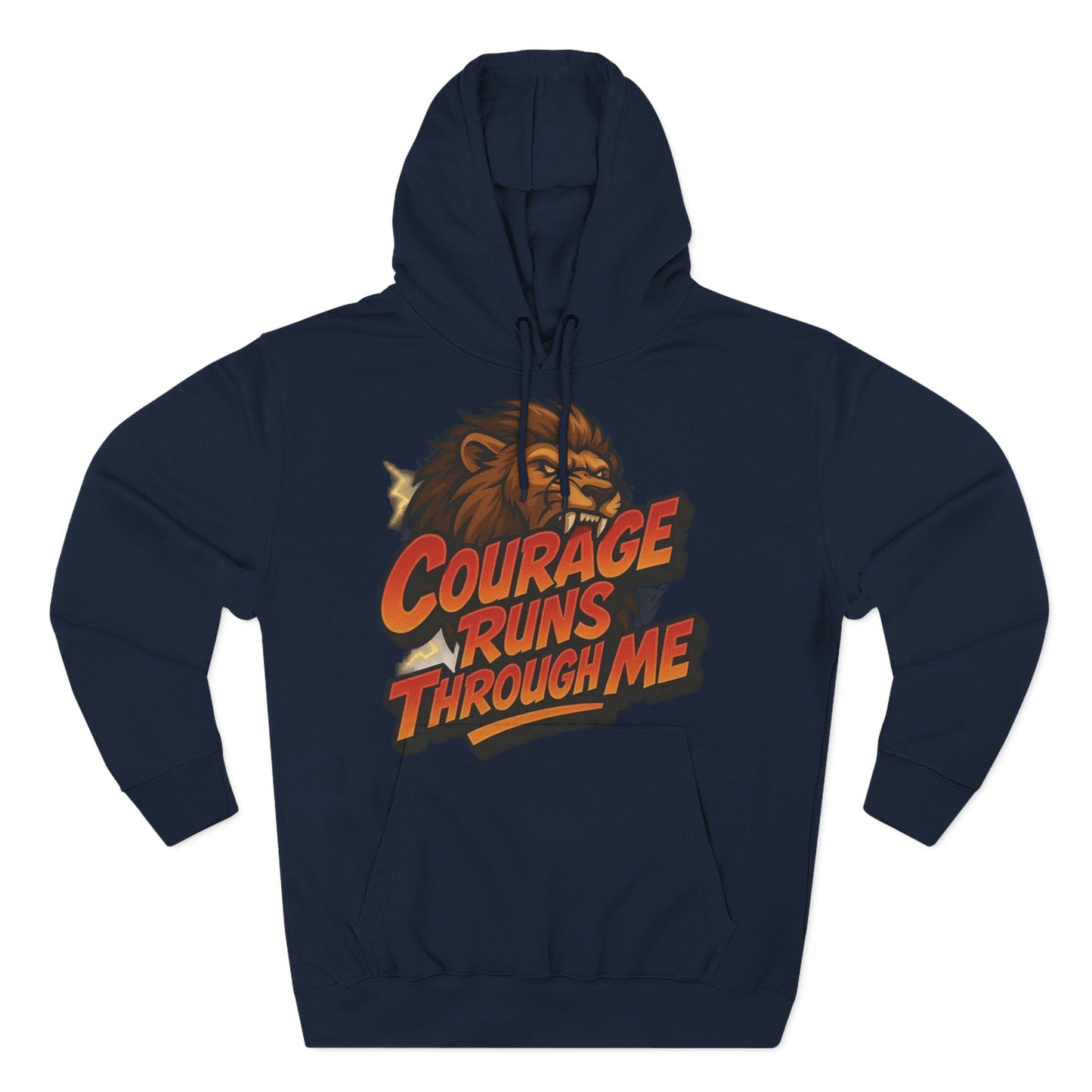 Courageous Lion Fleece Hoodie - Motivational Gift for Animal Lovers, Cozy Apparel for Fall, Bold Statement Wear, Unisex Sweatshirt, [...]
