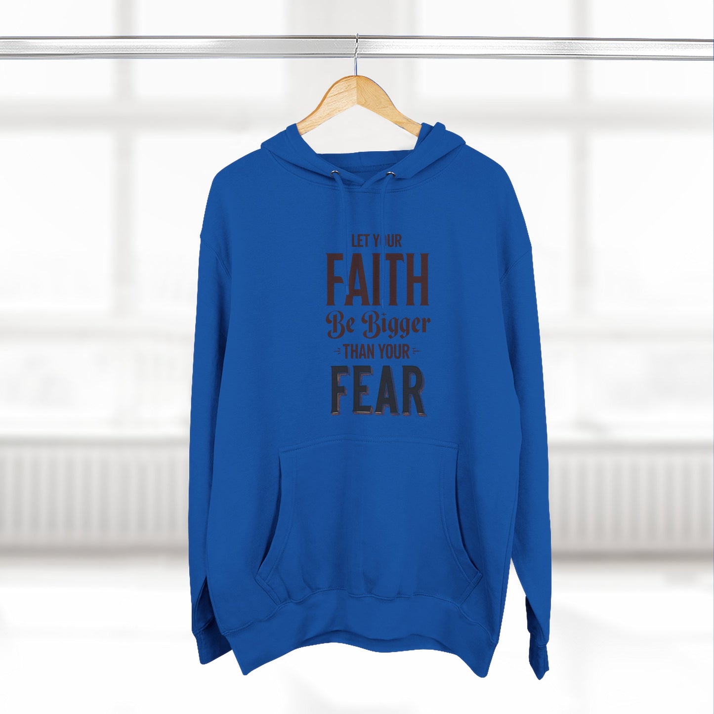 Three-Panel Fleece Hoodie, Cozy Faith Hoodie, Motivational Sweatshirt, Empowering Gift for Her, Perfect for Relaxation