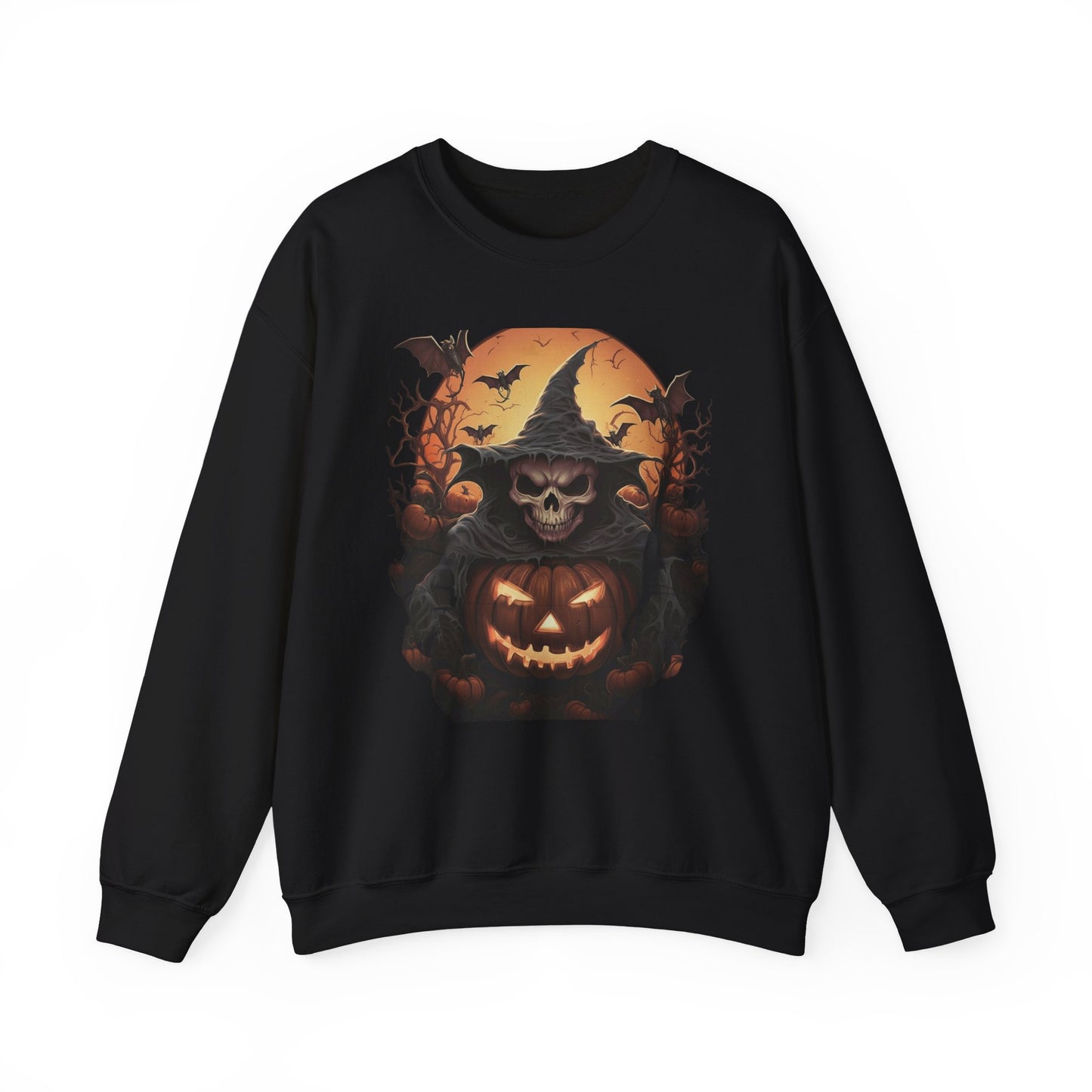 Halloween Witch Skull Sweatshirt, Unisex Crewneck, Fall Fashion, Cozy Sweater, Spooky Apparel, Halloween Gift