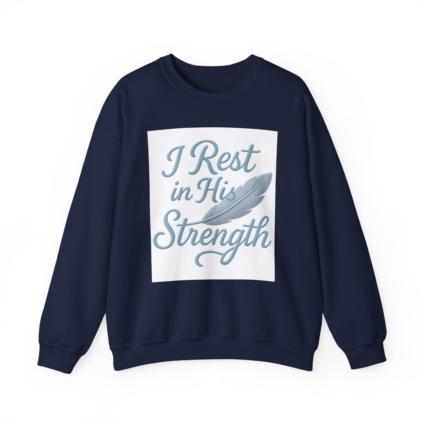 Inspirational Strength Crewneck Sweatshirt, Gift for Him, Motivational Apparel, Cozy Sweater for Faith, Relaxed Comfort Wear
