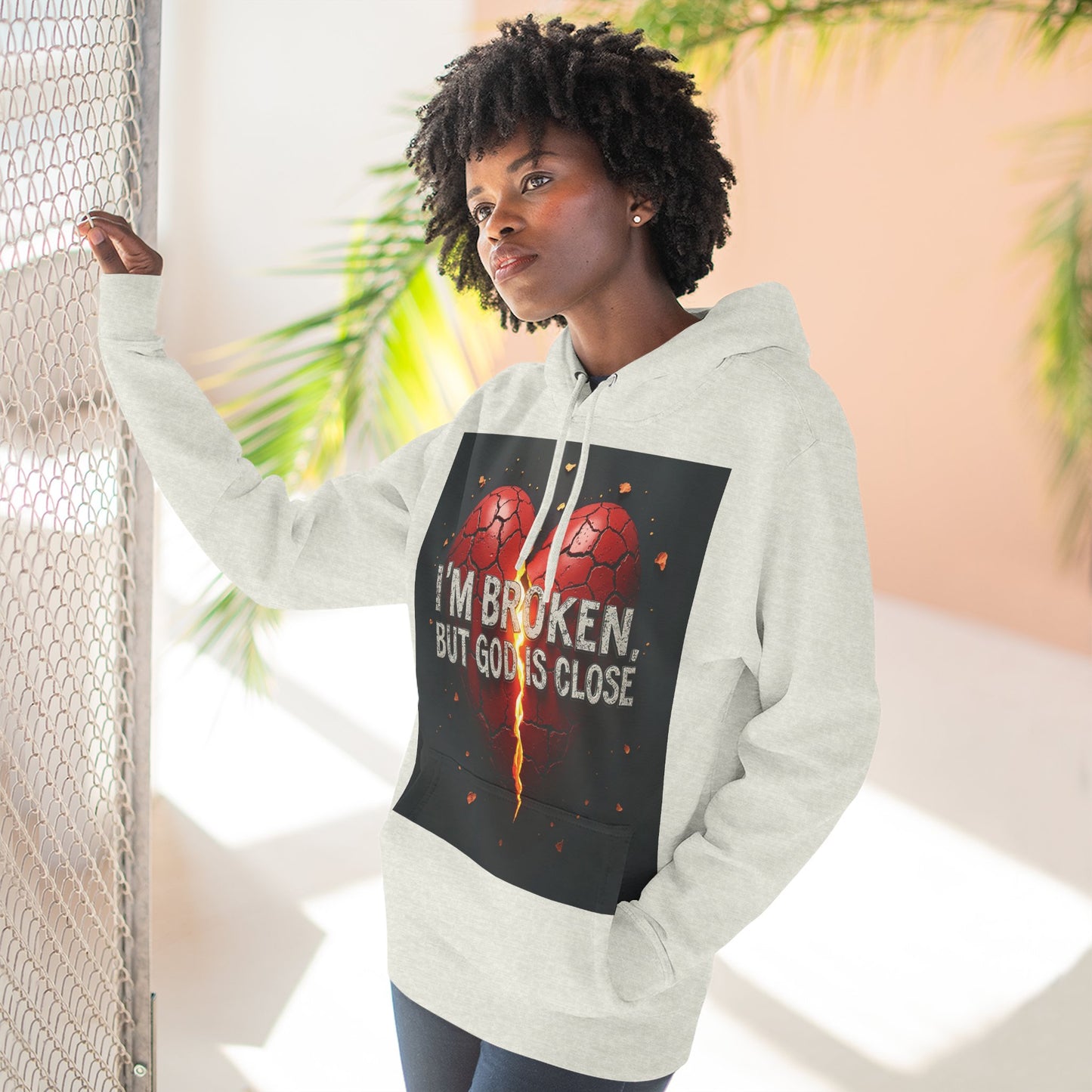 Heartfelt Fleece Hoodie - Inspirational Comfort, Motivational Apparel, Cozy Gift, Faith-Based Wear, Everyday Style