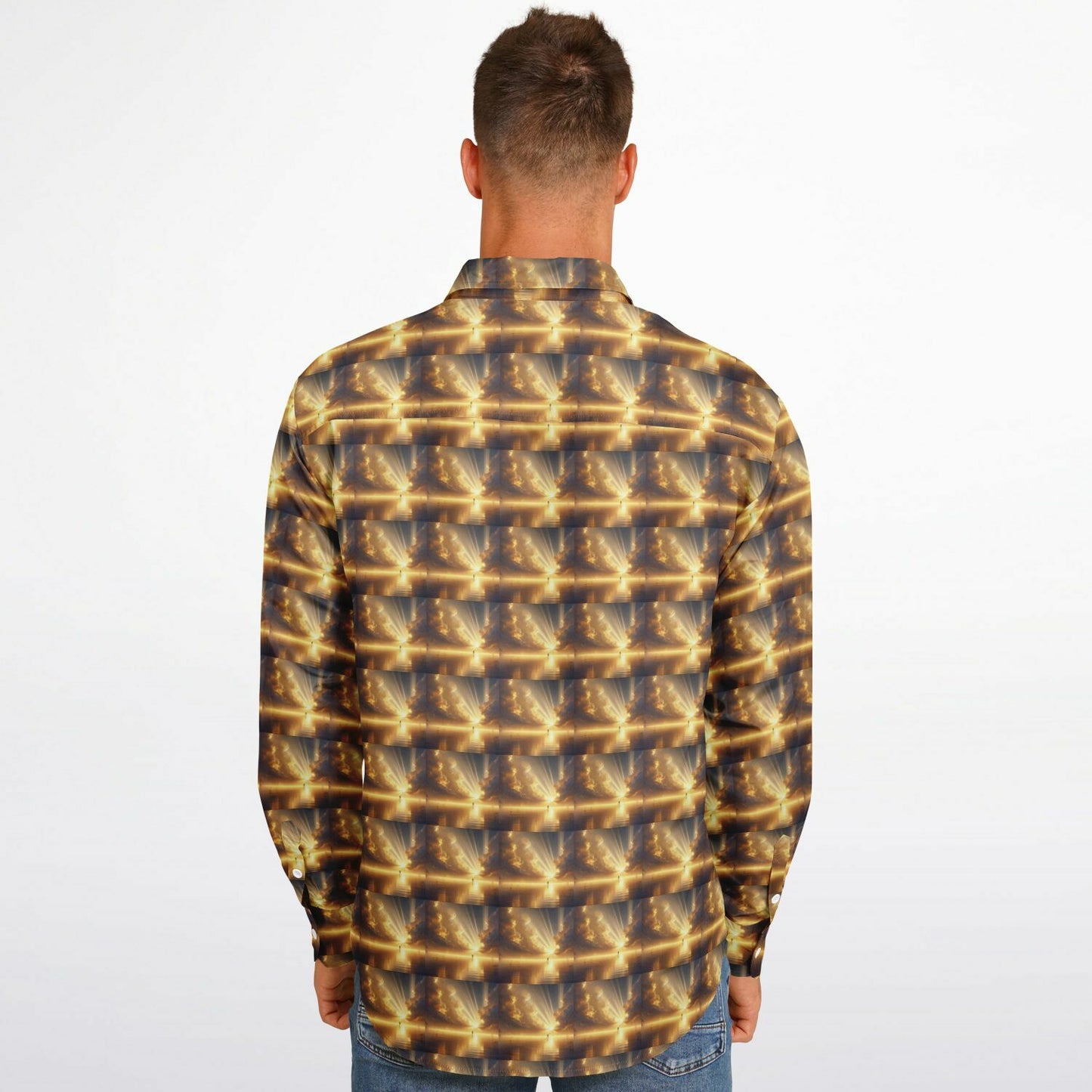 Long Sleeve Button Down Shirt - AOP