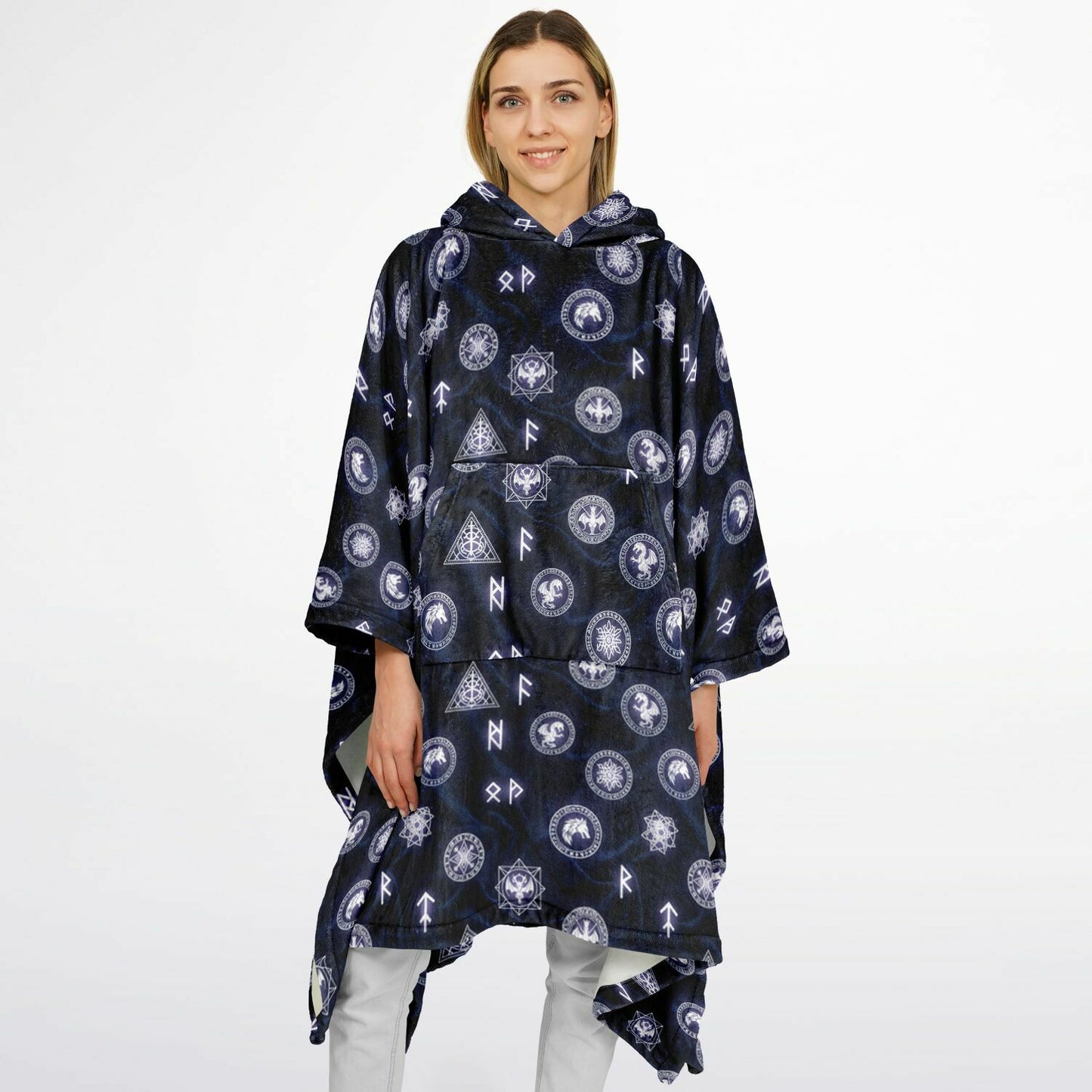 Flannel Blanket Poncho - AOP