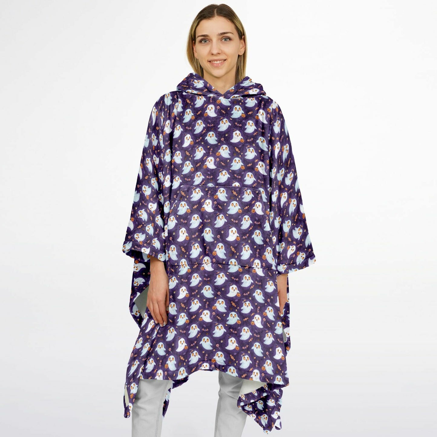 Flannel Blanket Poncho - AOP