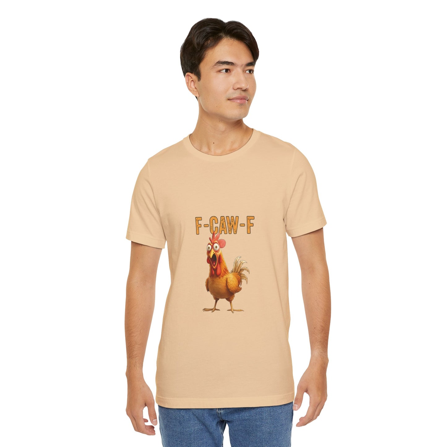 Funny Chicken Graphic Tee, Unisex Jersey Short Sleeve Shirt, Gift for Animal Lovers, Casual Wear, Humorous T-Shirt, F-CAW-F Tee