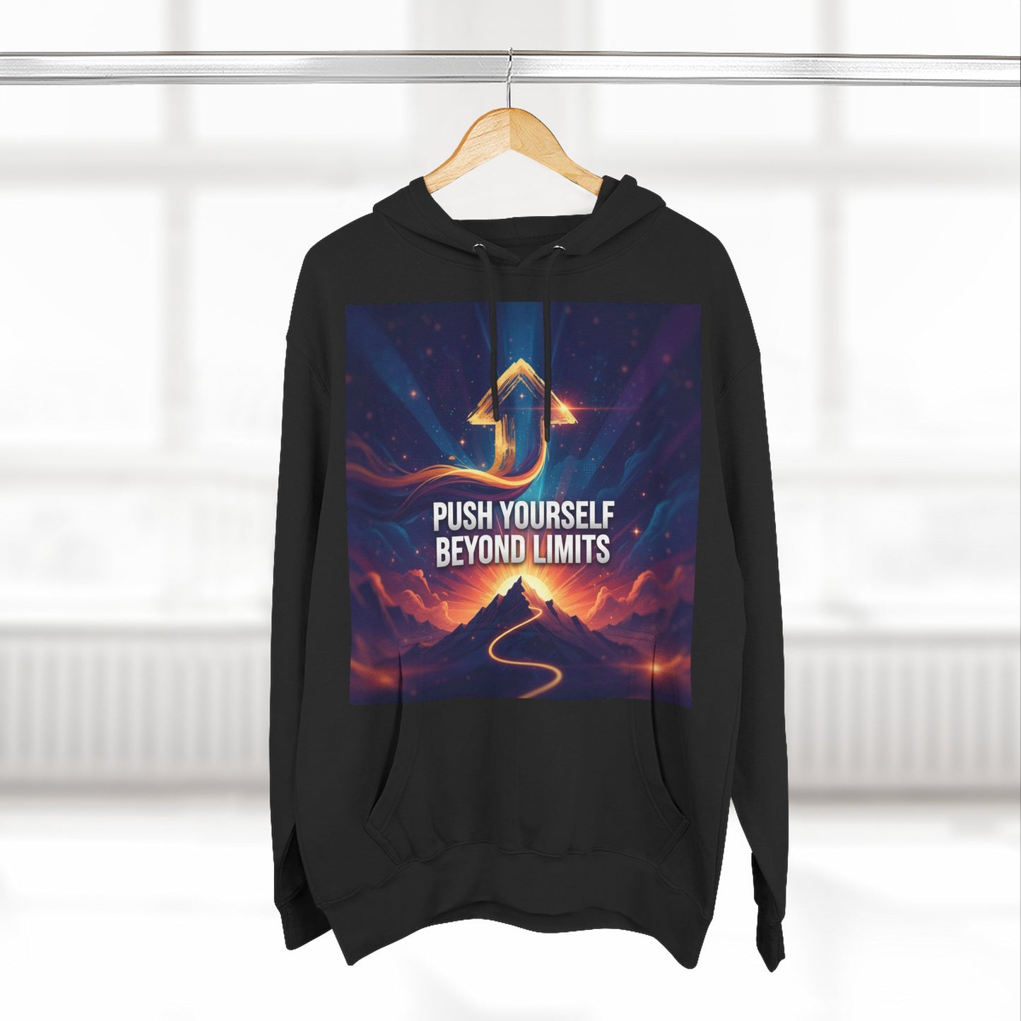 Inspirational Fleece Hoodie - Push Yourself Beyond Limits, Cozy Sweatshirt, Motivational Apparel, Gift for Dreamers, Casual Wear