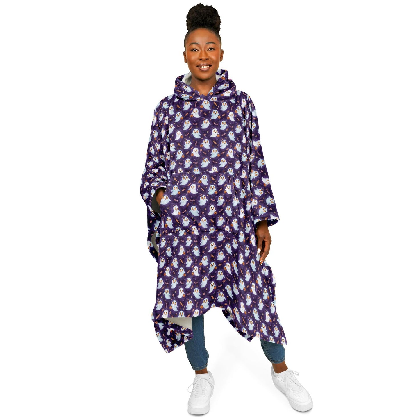 Flannel Blanket Poncho - AOP