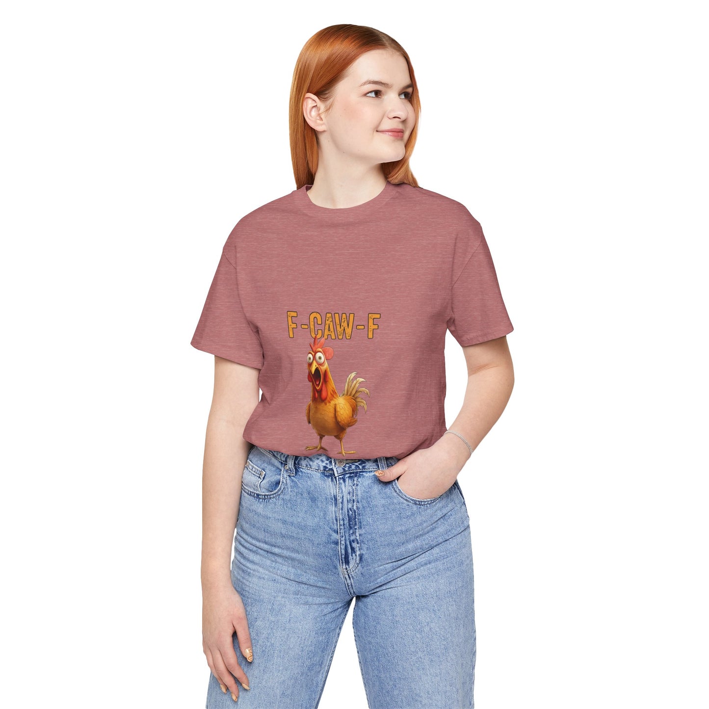 Funny Chicken Graphic Tee, Unisex Jersey Short Sleeve Shirt, Gift for Animal Lovers, Casual Wear, Humorous T-Shirt, F-CAW-F Tee