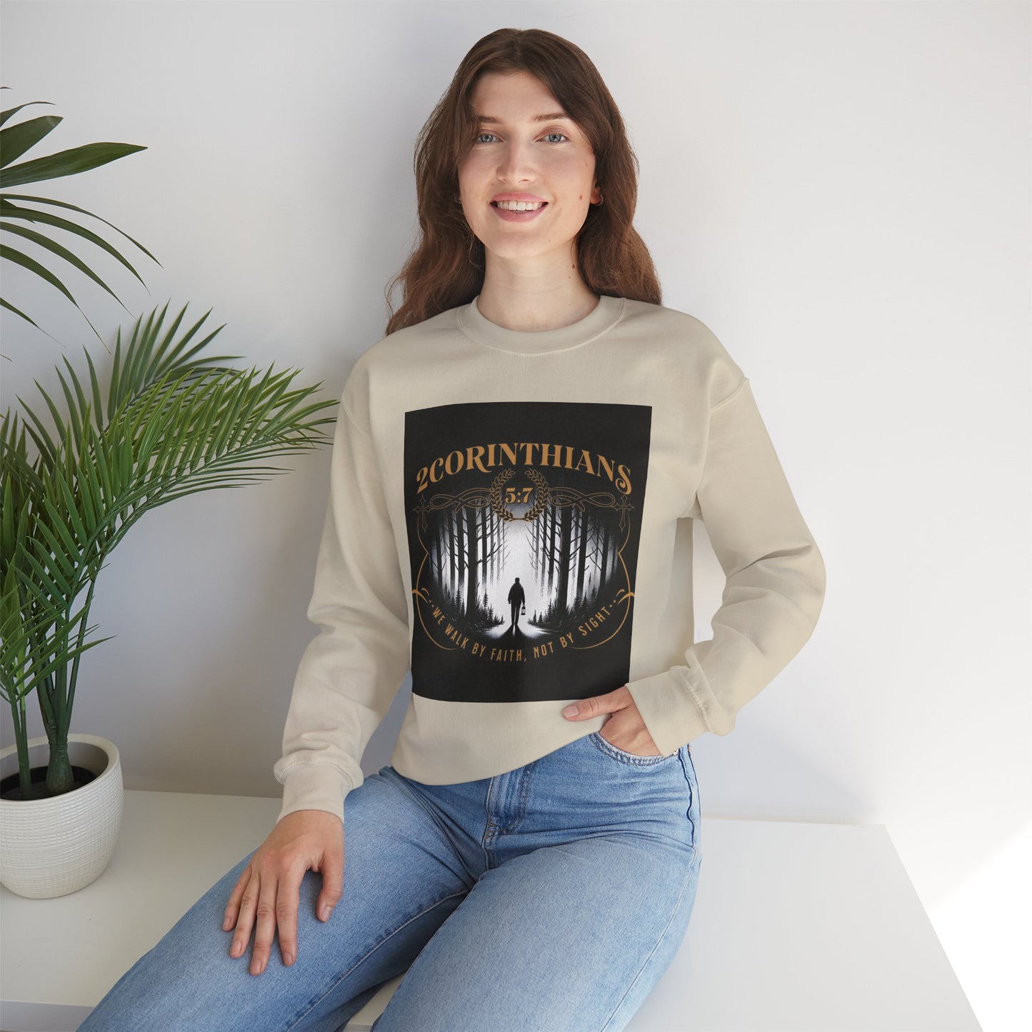Faith-Inspired Crewneck Sweatshirt, Cozy Casual Wear,