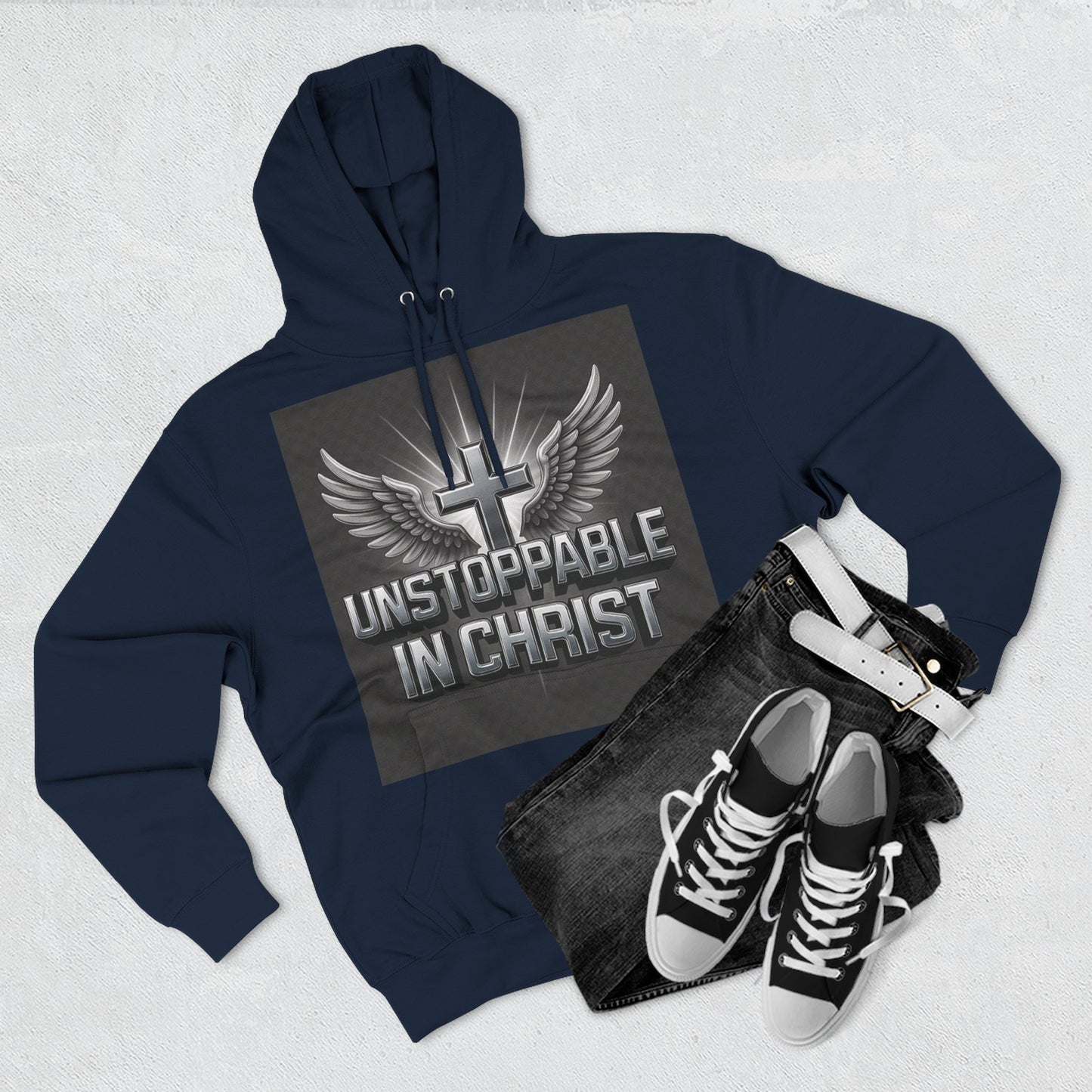 Unstoppable in Christ Hoodie - Inspirational Fleece Sweatshirt for Faith, Christian Gift, Cozy Wear, Faith-Based Apparel