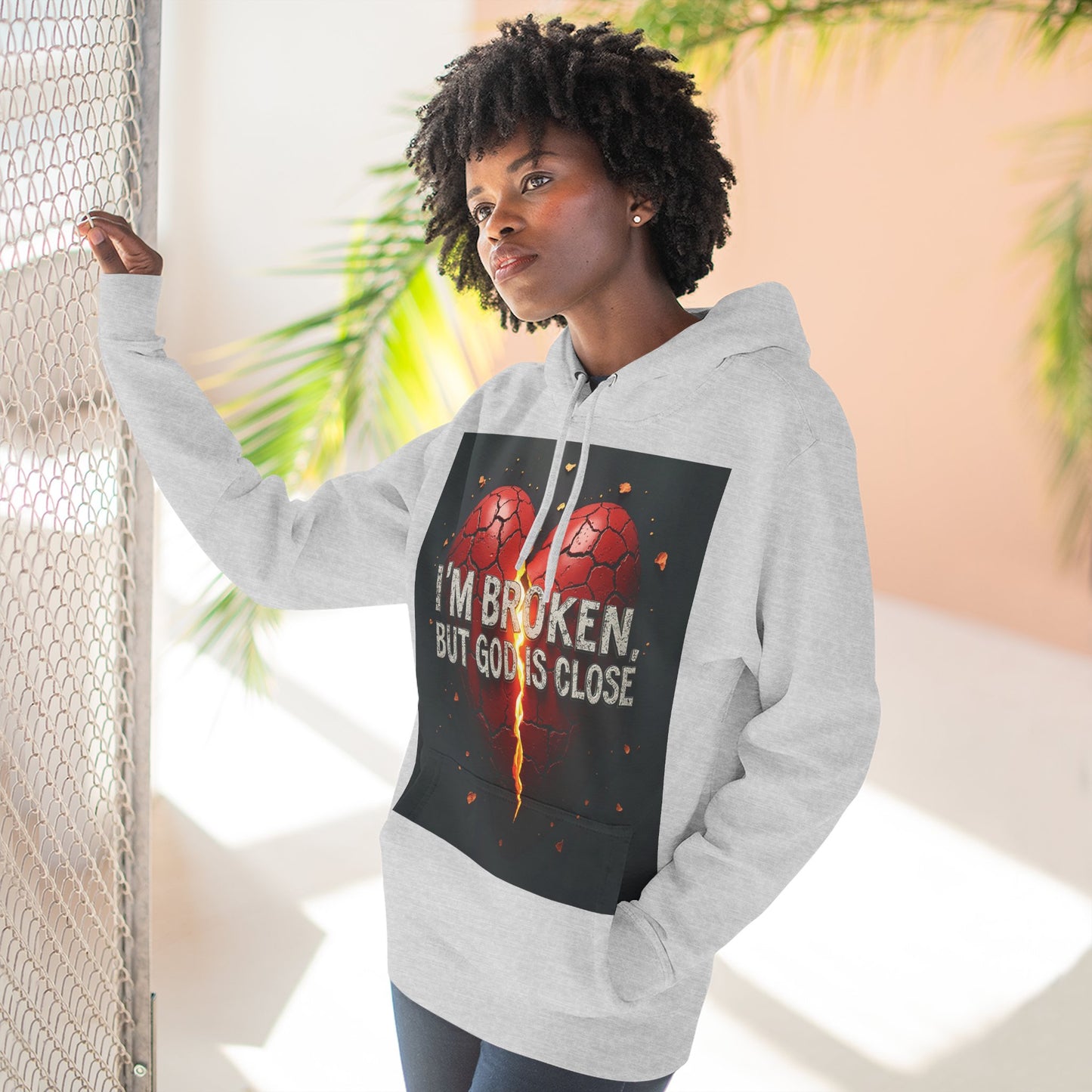 Heartfelt Fleece Hoodie - Inspirational Comfort, Motivational Apparel, Cozy Gift, Faith-Based Wear, Everyday Style