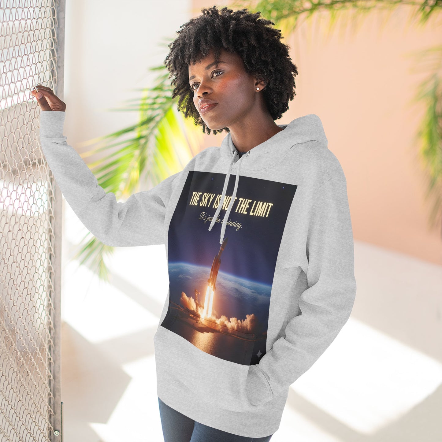 Inspirational Space Hoodie for Dreamers, The Sky is Not the Limit Sweatshirt, Motivational Gift, Cozy Fleece Pullover, Astronomy Lover