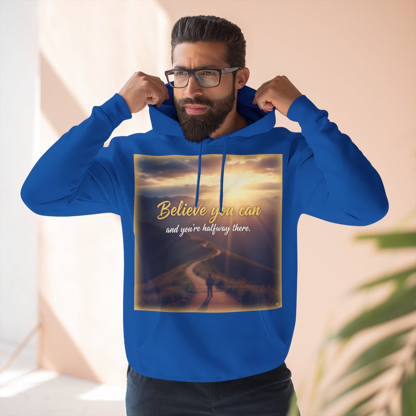 Inspirational Fleece Hoodie with Motivational Quote, Cozy Sweatshirt for All Seasons, Perfect Gift for Friends and Family