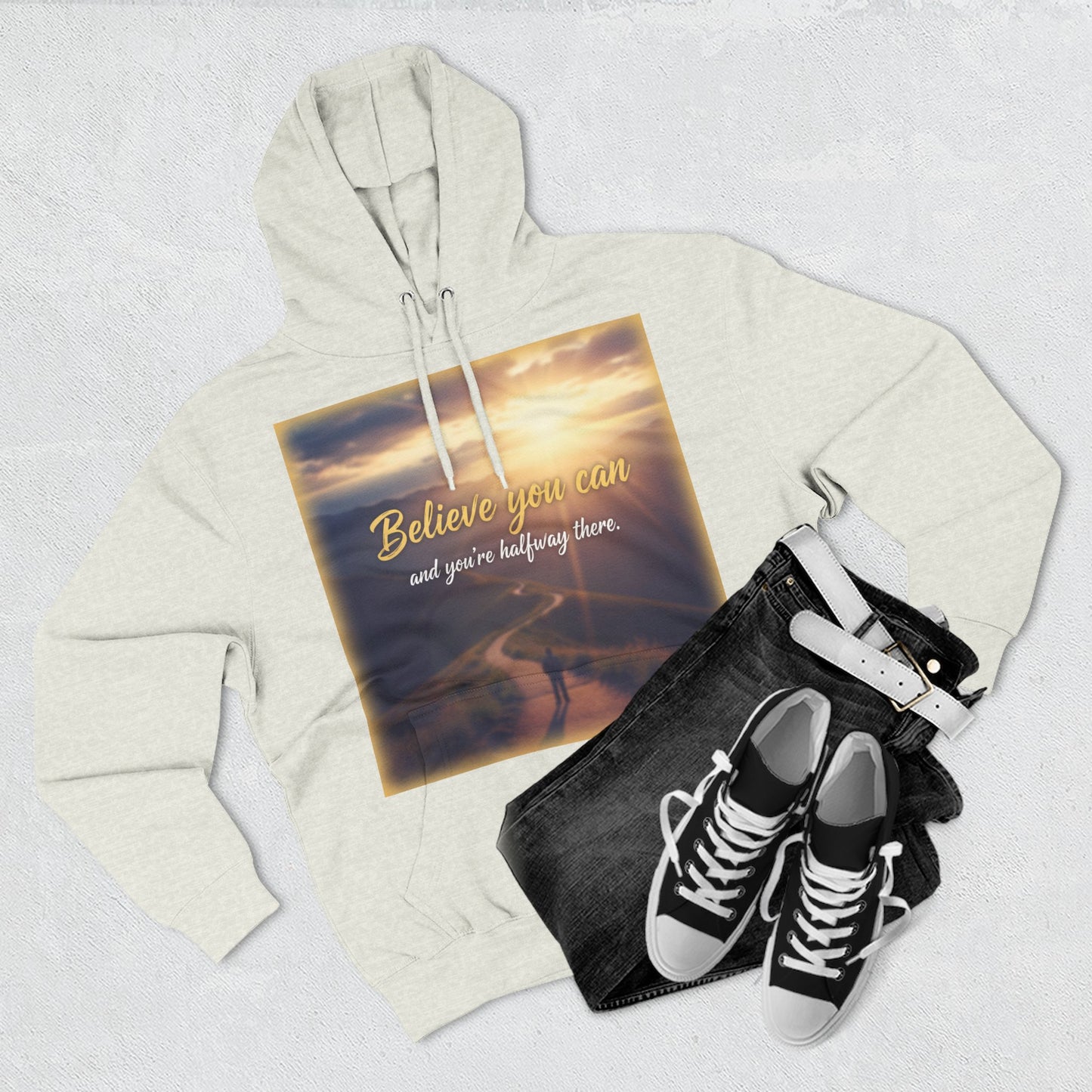 Inspirational Fleece Hoodie with Motivational Quote, Cozy Sweatshirt for All Seasons, Perfect Gift for Friends and Family