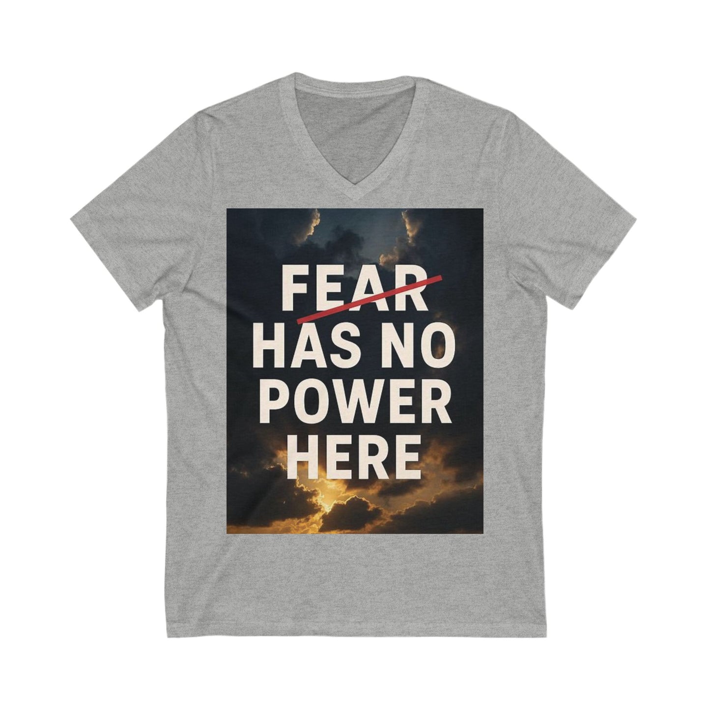 Empowering V-Neck Tee, Fearless T-Shirt, Motivational Apparel, Inspirational Top, Comfort Wear, Everyday Style