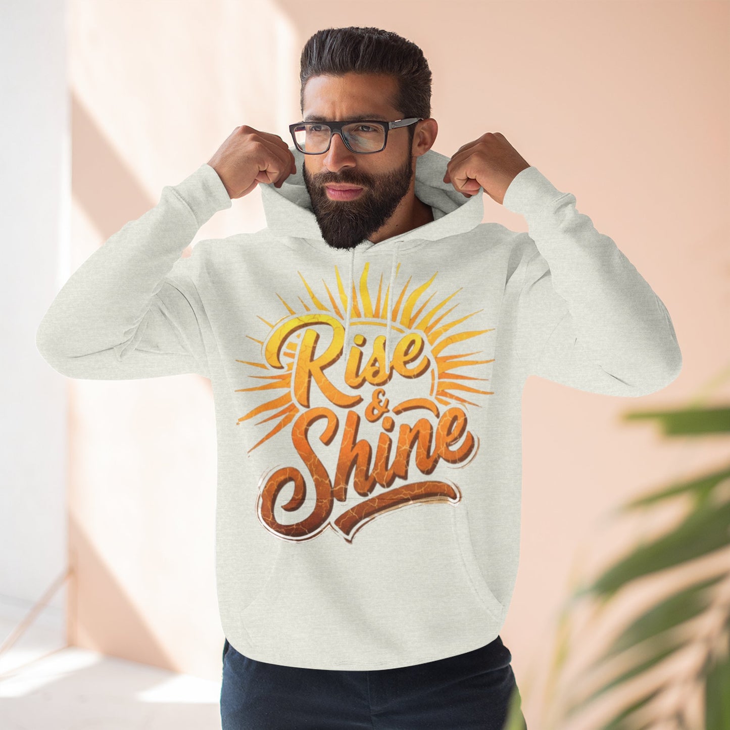 Rise & Shine Fleece Hoodie for Cozy Days, Inspirational Sweatshirt, Perfect Gift for Friends, Casual Wear, Comfort in Style
