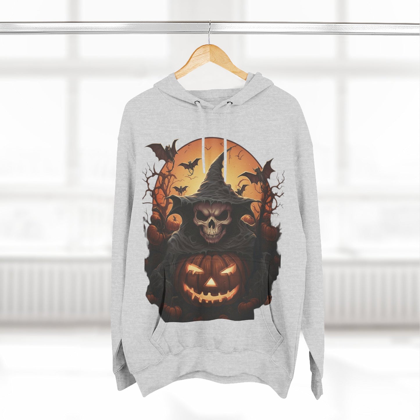 Spooky Halloween Hoodie, Fleece Sweatshirt for Fall, Cozy Witch Design, Pumpkin Decor, Unisex Gift for Halloween Lovers