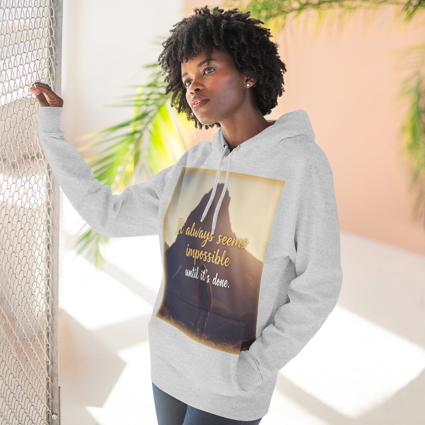 Inspirational Fleece Hoodie, Cozy Sweatshirt for Comfort, Motivational Apparel for Active Lifestyle, Gift for Her