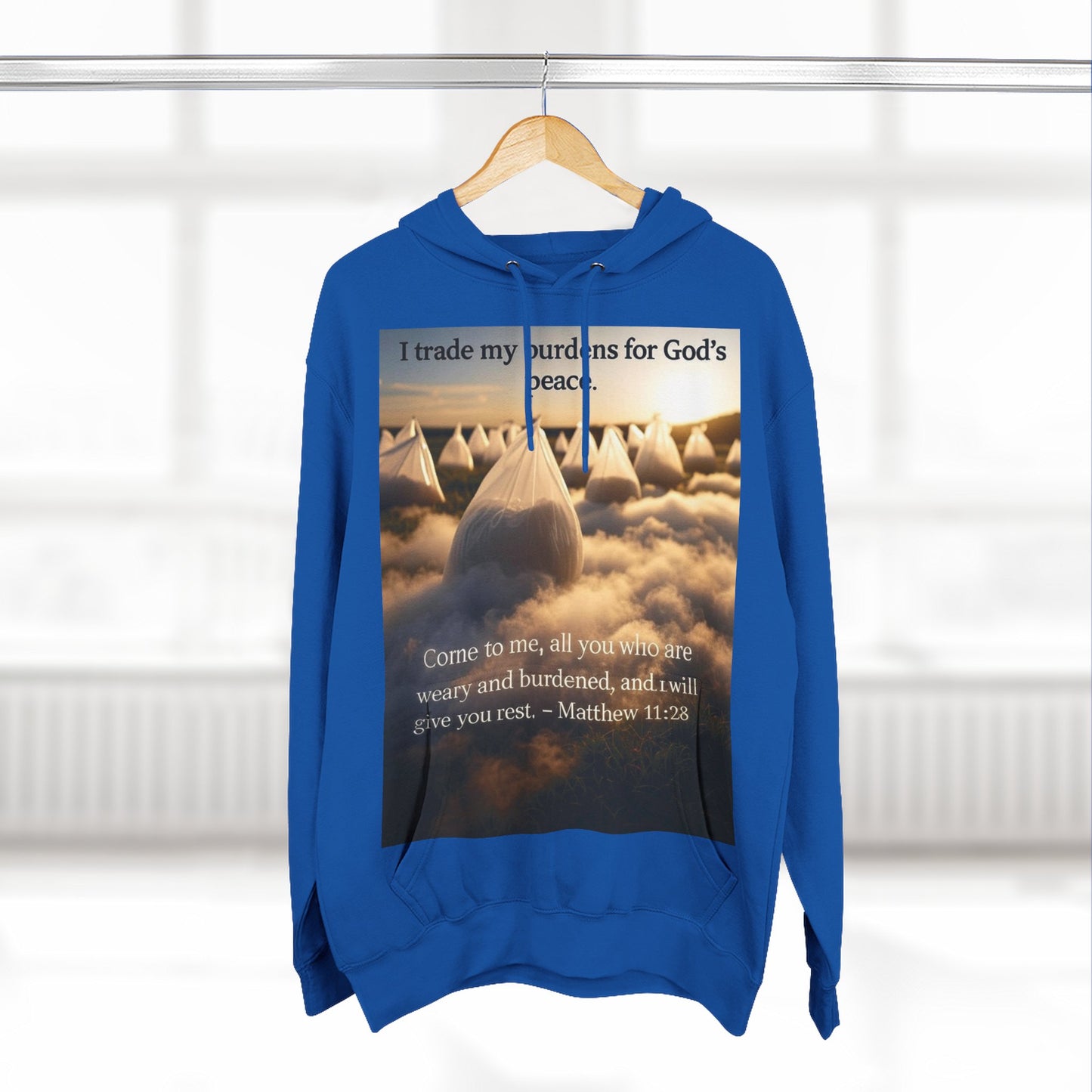 Inspirational Fleece Hoodie with Bible Verse, Cozy Christian Apparel, Perfect Gift for Faith, Relaxation, and Every Occasion