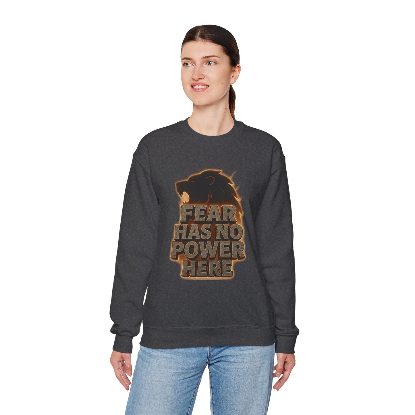 Fearless Lion Crewneck Sweatshirt - Cozy Unisex Top, Gift for Animal Lovers, Empowerment Apparel, Casual Fashion