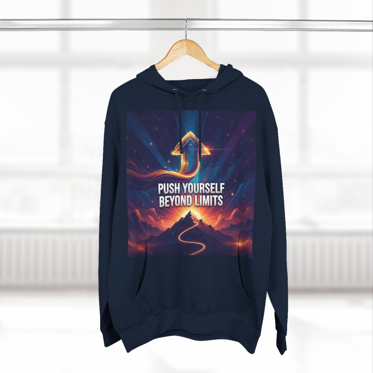 Inspirational Fleece Hoodie - Push Yourself Beyond Limits, Cozy Sweatshirt, Motivational Apparel, Gift for Dreamers, Casual Wear