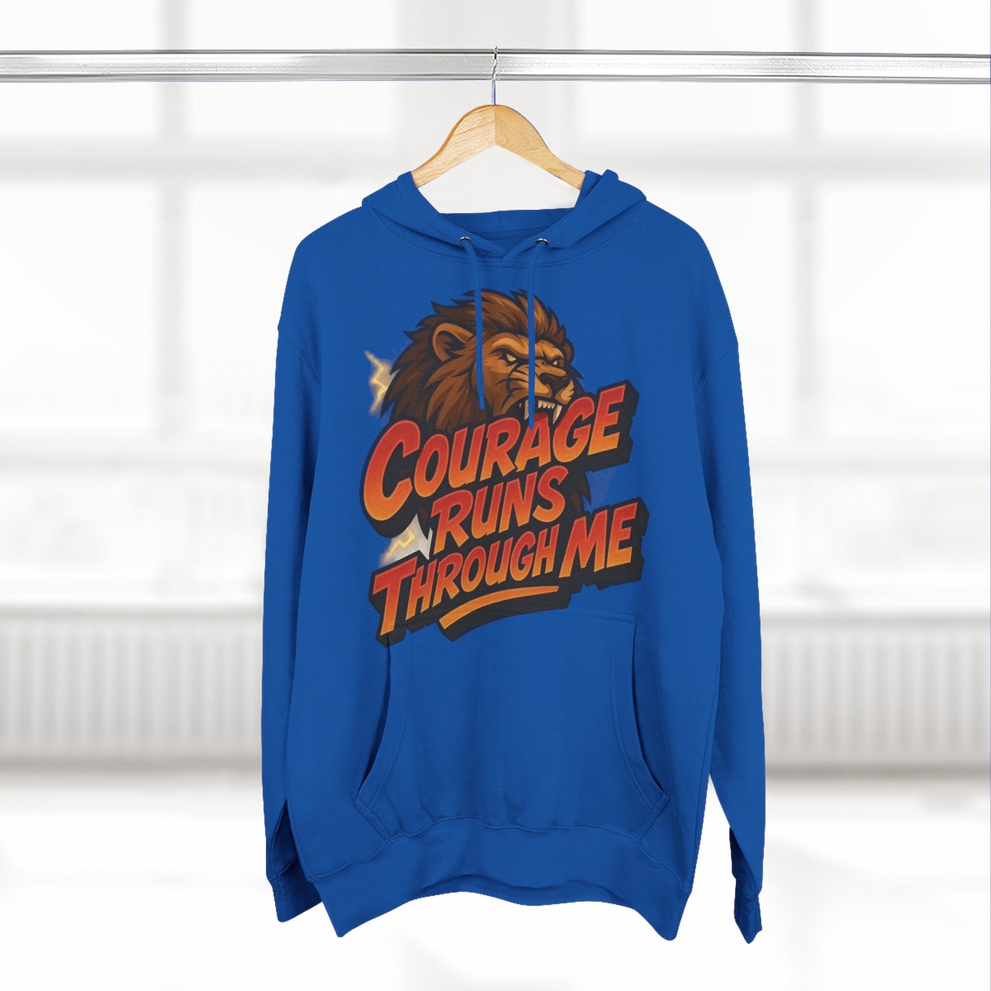 Courageous Lion Fleece Hoodie - Motivational Gift for Animal Lovers, Cozy Apparel for Fall, Bold Statement Wear, Unisex Sweatshirt, [...]