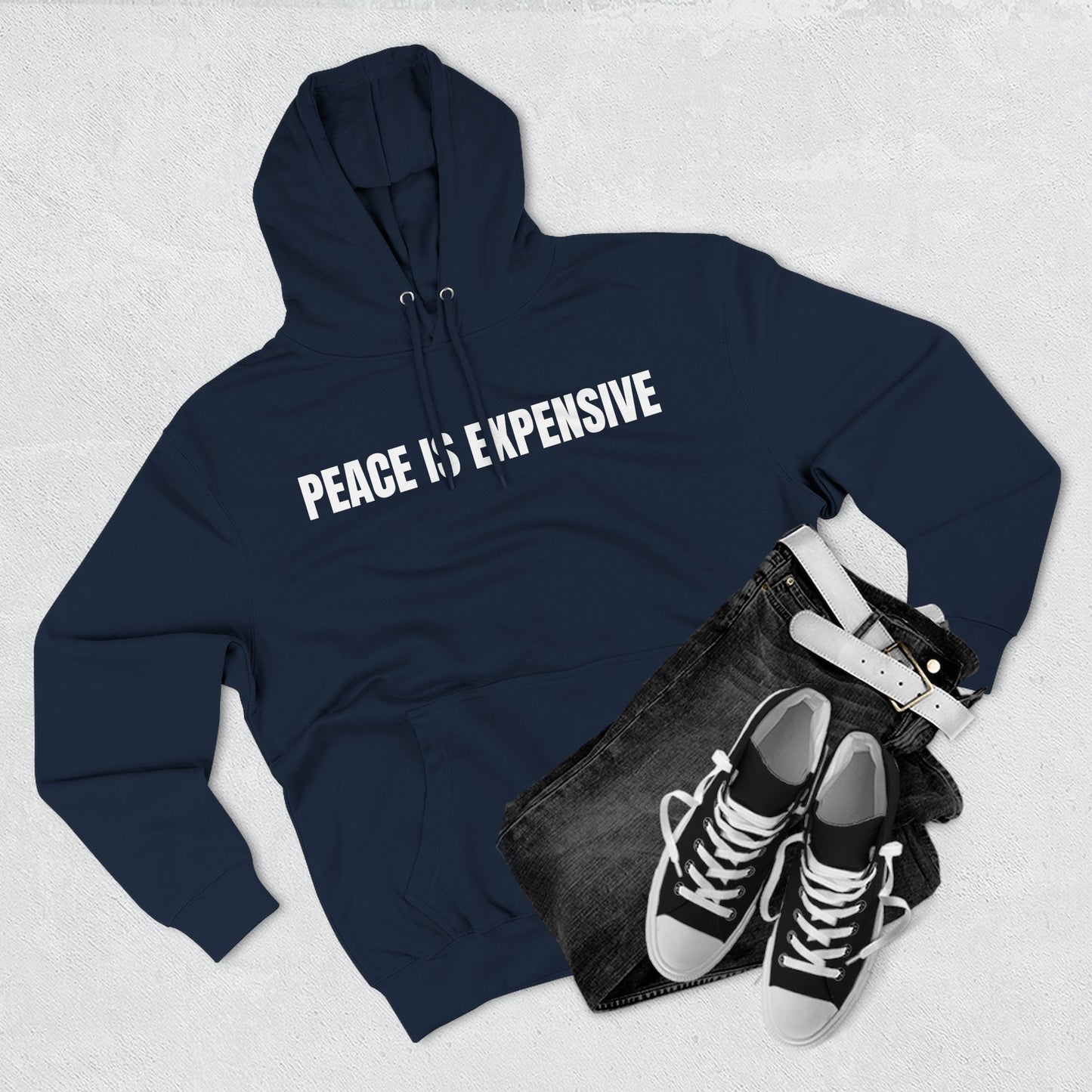 Peace is Expensive Fleece Hoodie, Cozy Pullover for Comfort, Stylish Gift for Friends, Unisex Streetwear, Warm Casual Wear