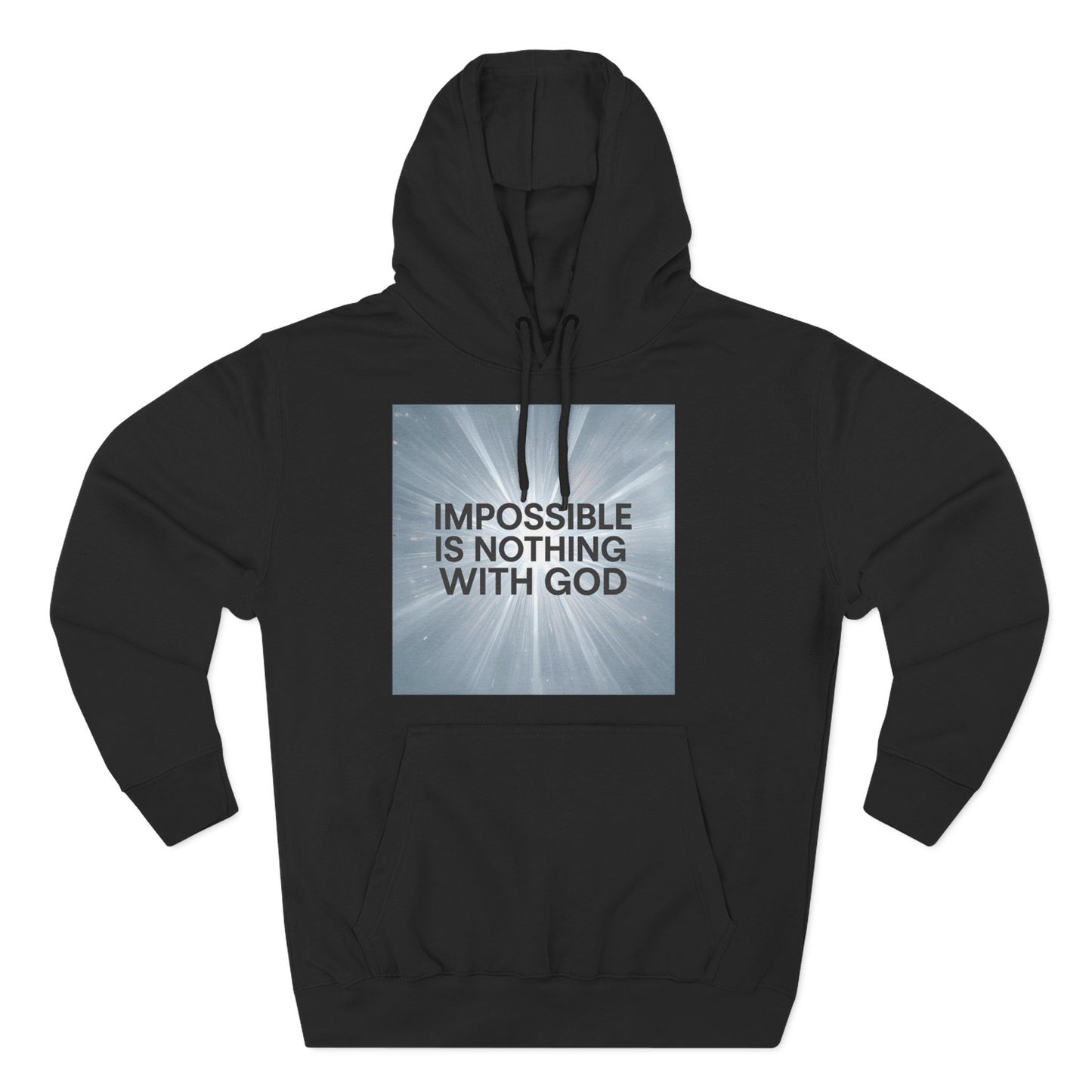 Inspirational Fleece Hoodie - Impossible is Nothing with God, Cozy Sweatshirt for Faith, Spirituality, Gift for Religious Friends.
