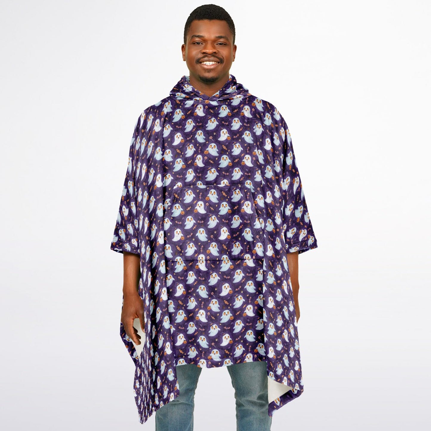 Flannel Blanket Poncho - AOP