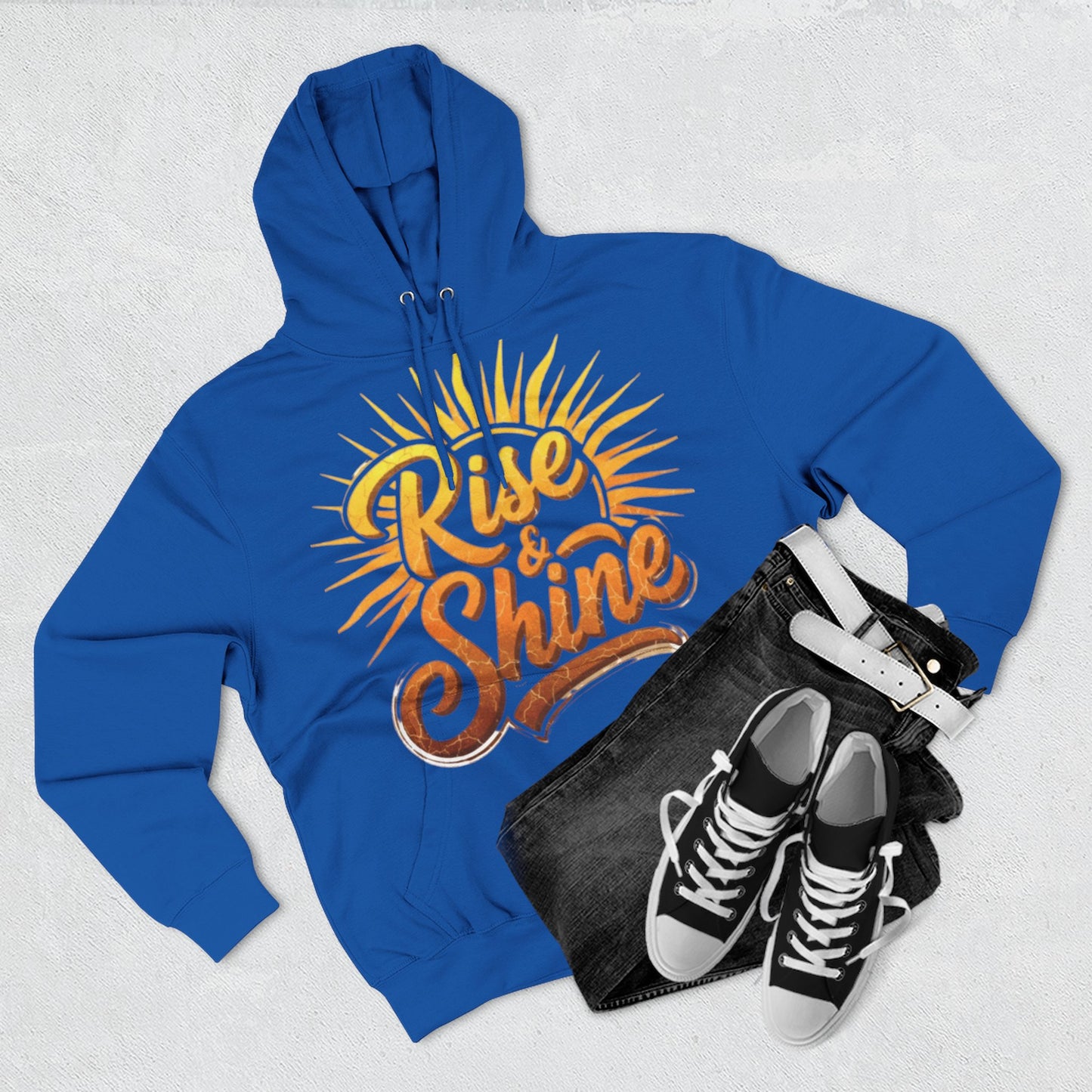 Rise & Shine Fleece Hoodie for Cozy Days, Inspirational Sweatshirt, Perfect Gift for Friends, Casual Wear, Comfort in Style