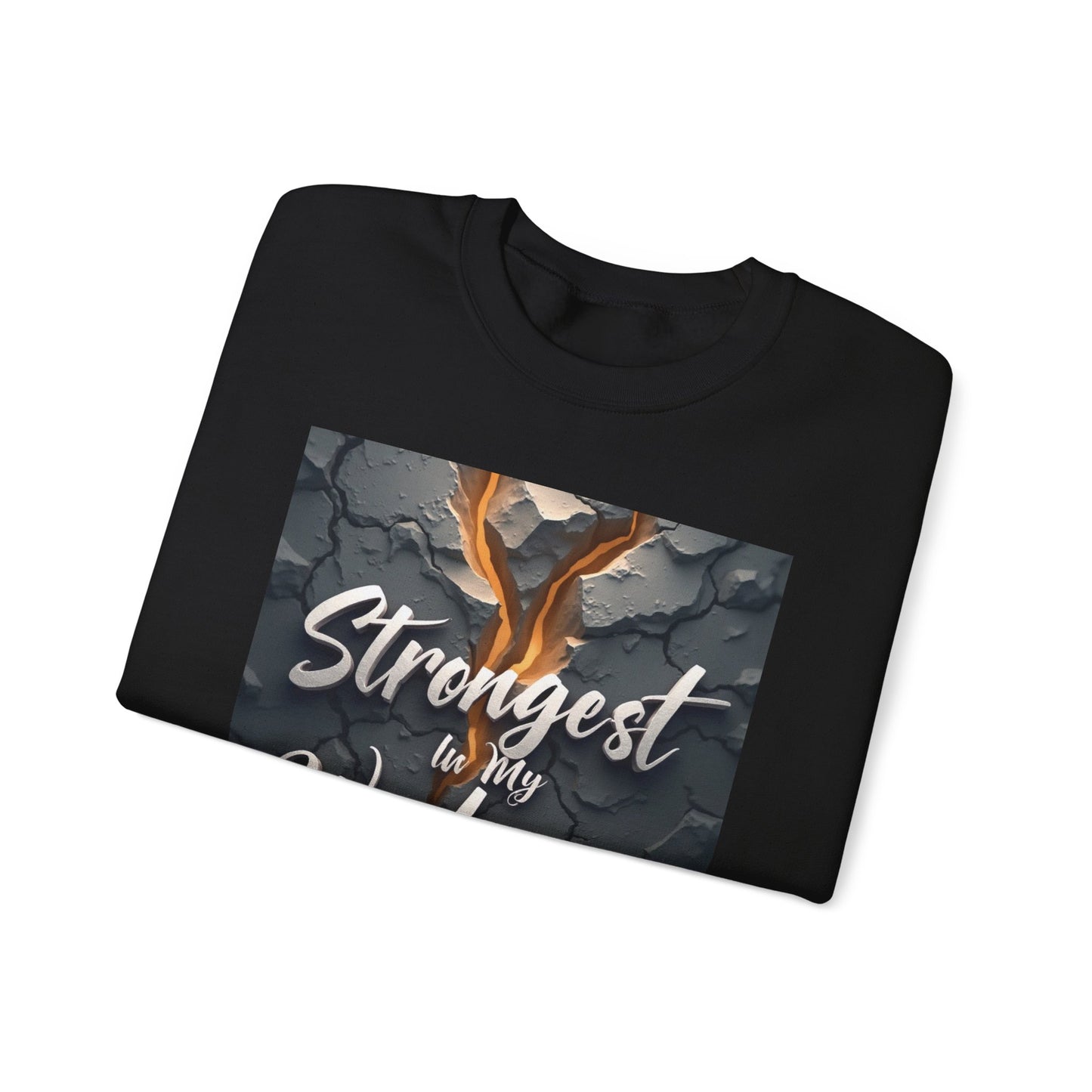 Inspirational Crewneck Sweatshirt - ‘Strongest to My Weakness’ | Cozy Gift, Motivational Wear, Unisex Apparel, Self-Care, Casual Style