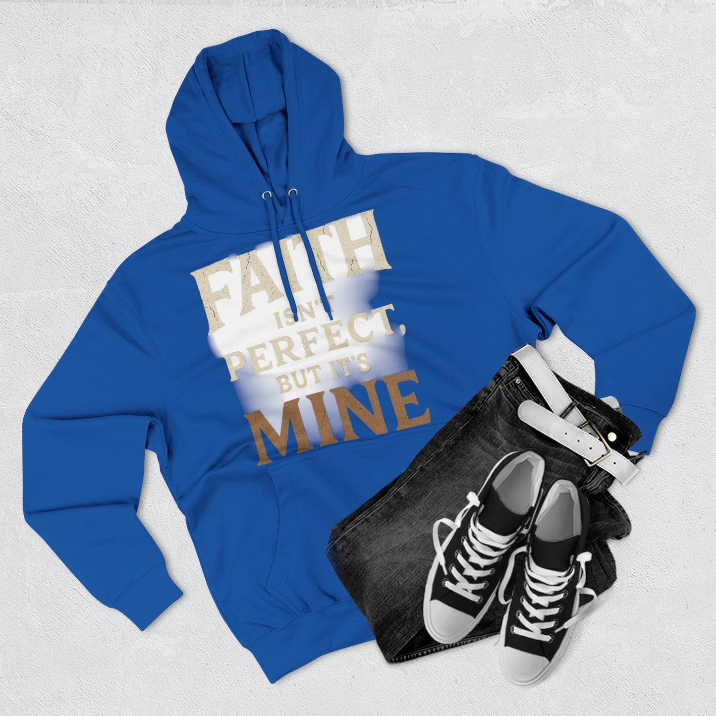 Faith-Themed Fleece Hoodie, Inspirational Sweatshirt, Cozy Faith Hoodie, Perfect for Gifts, Christian Apparel