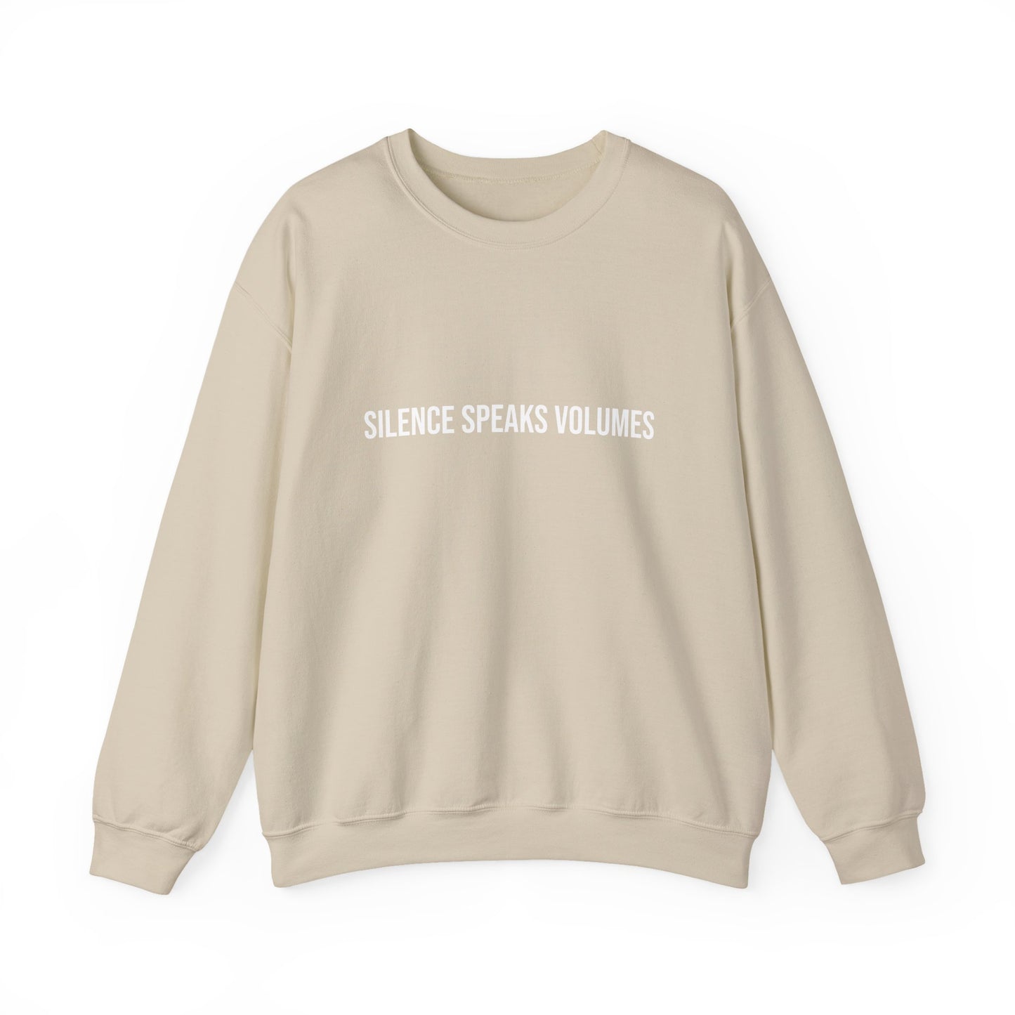 Unisex Heavy Blend™ Crewneck Sweatshirt - Silence Speaks Volumes, Cozy Casual Wear, Inspirational Gift.