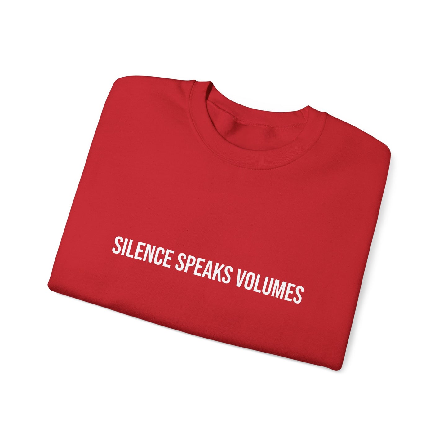 Unisex Heavy Blend™ Crewneck Sweatshirt - Silence Speaks Volumes, Cozy Casual Wear, Inspirational Gift.