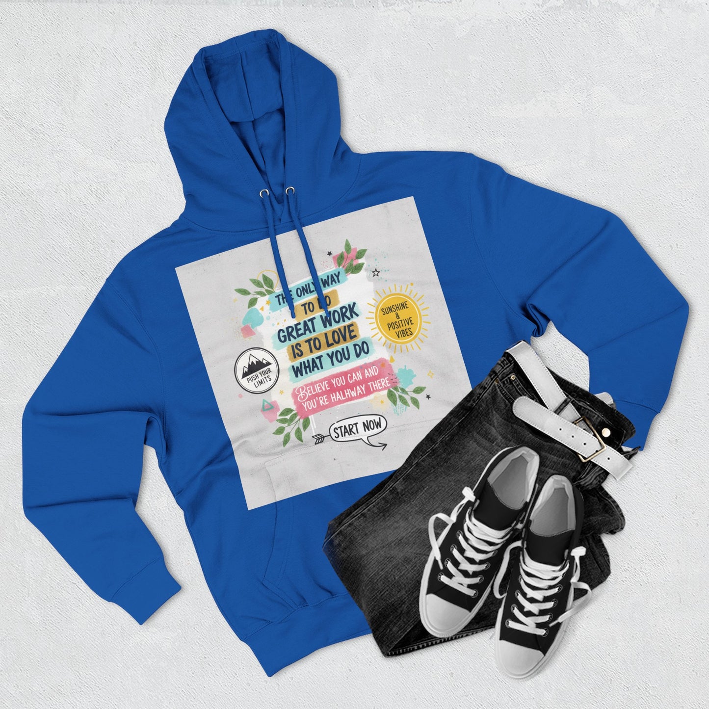 Inspiring Fleece Hoodie for Motivation, Cozy Sweatshirt, Gift for Job Seekers, Work from Home Apparel, Positive Vibes Hoodie